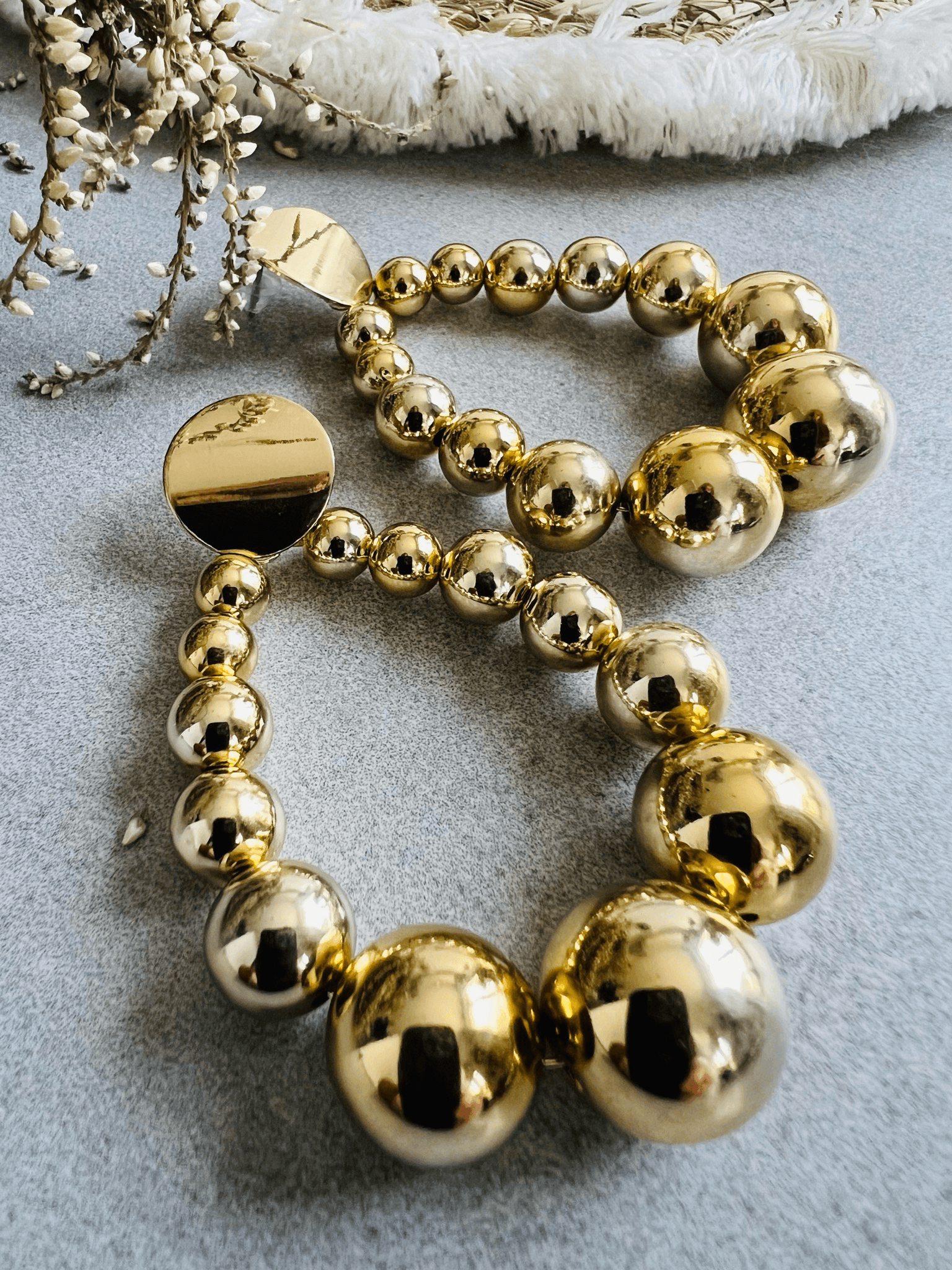 Boucles d’oreilles gouttes chic JESSIKA perles dorées- Créations Uniques - Créations Uniques