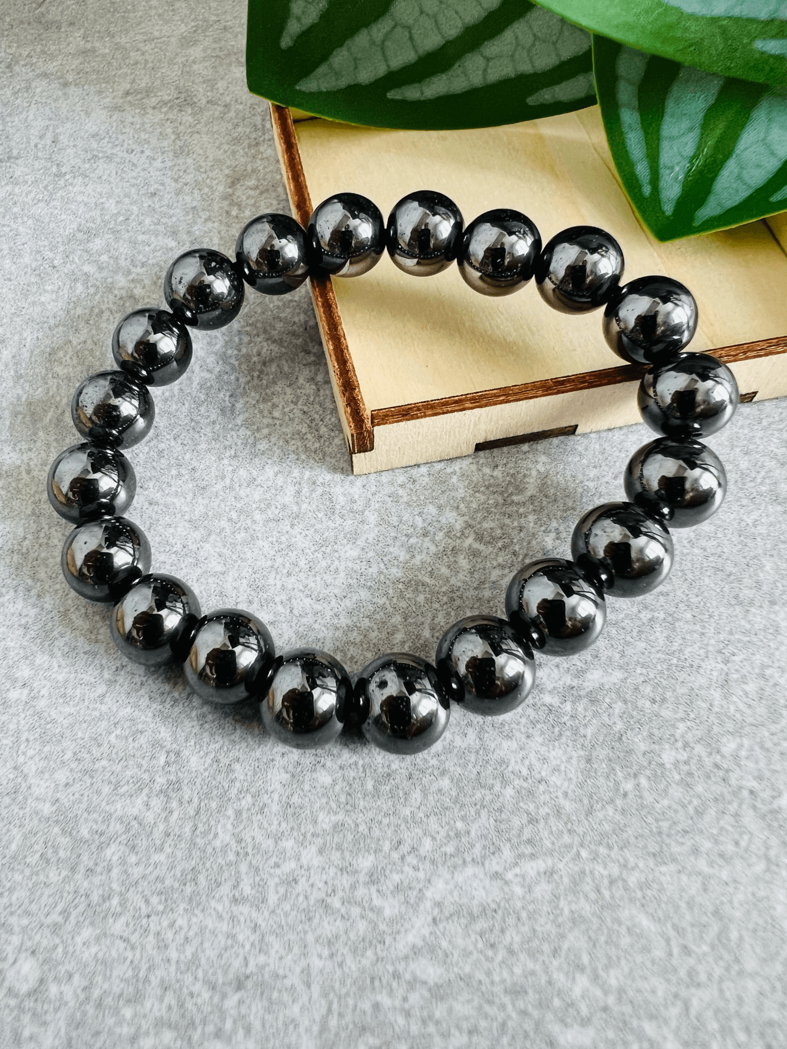 Bracelet perles ANTHRACITE - Créations Uniques