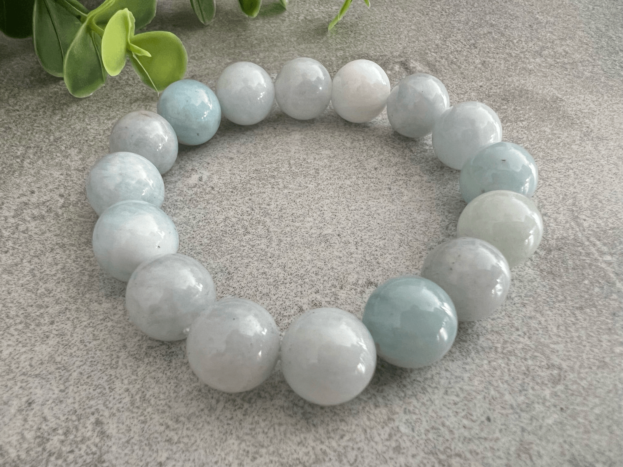 Bracelet NEIGE perles blanc gris - Créations Uniques - Créations Uniques