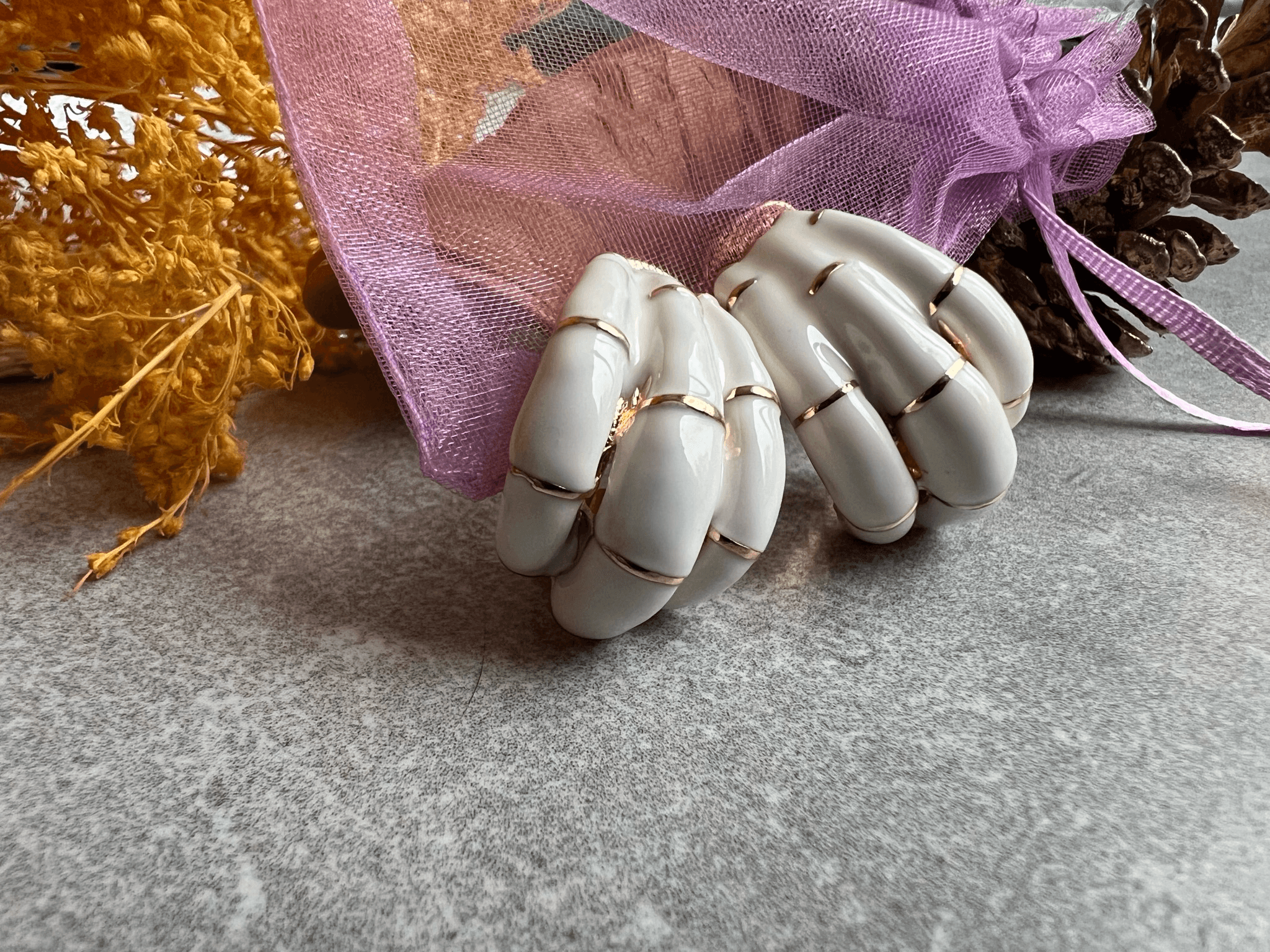 Clips NANCY style casual blanc - Créations Uniques