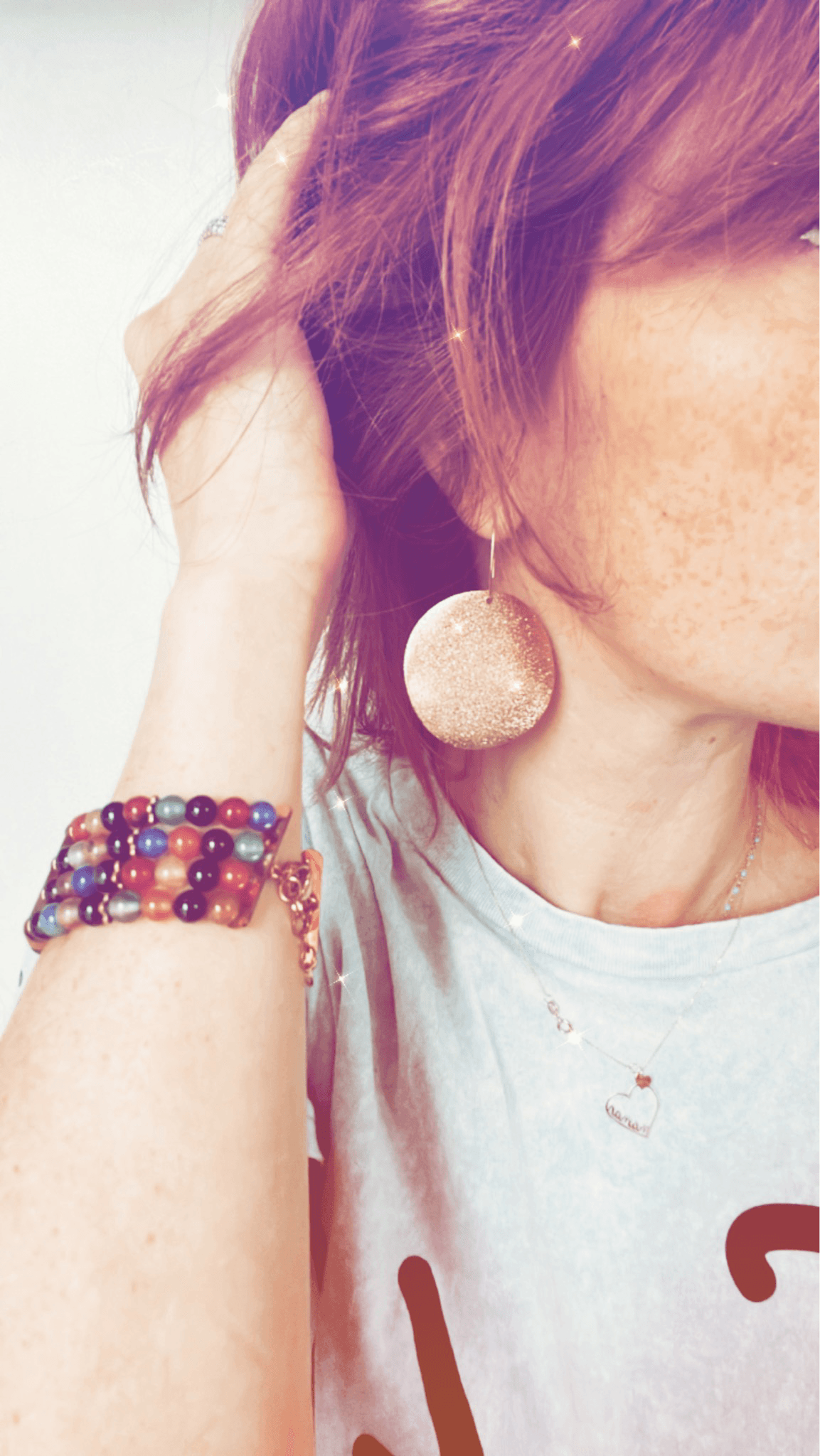 Bracelet DASHER perles multicolores 4 rangs - Créations Uniques