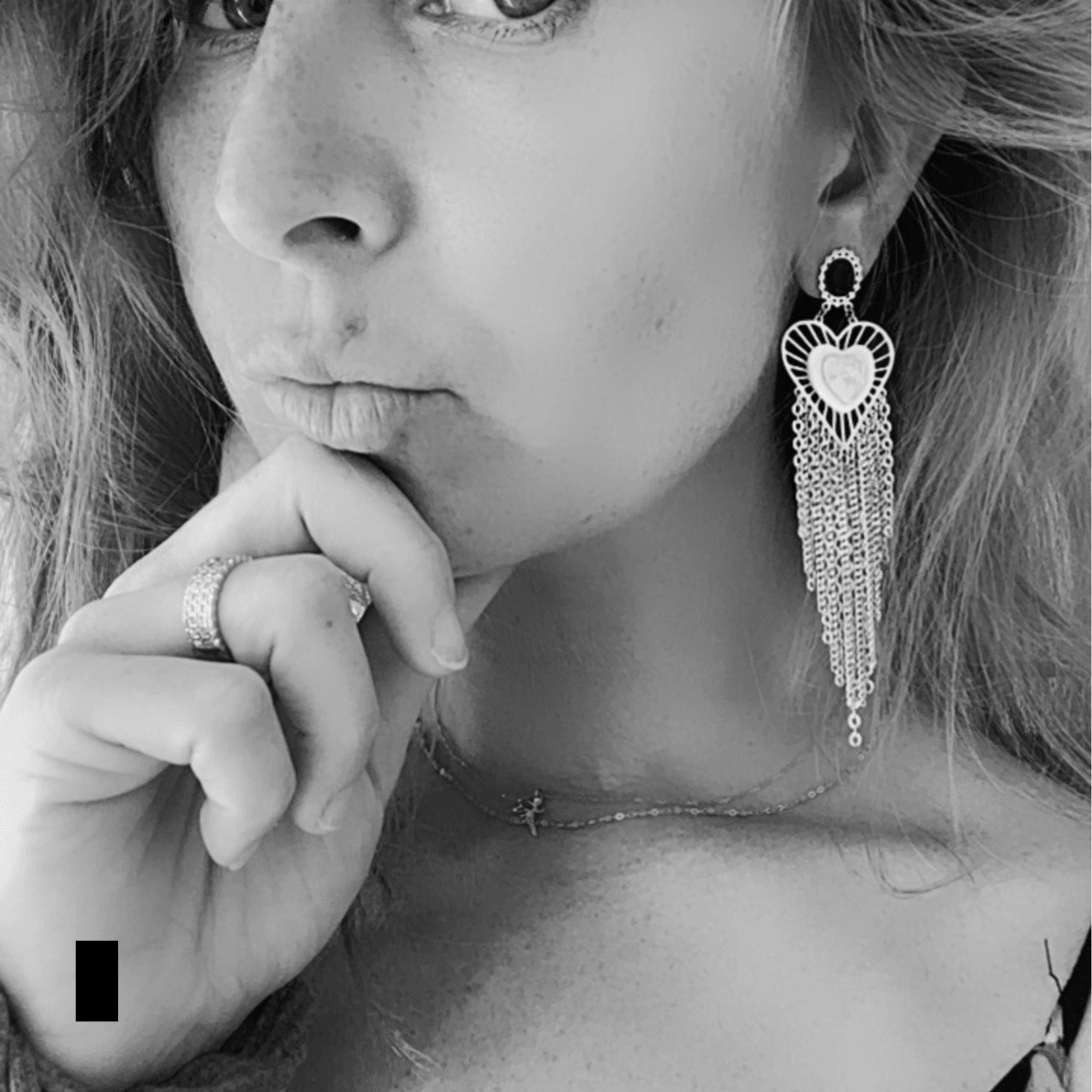 Boucles d’oreilles GRAZIELLA cœurs et chaînes dorés - Créations Uniques