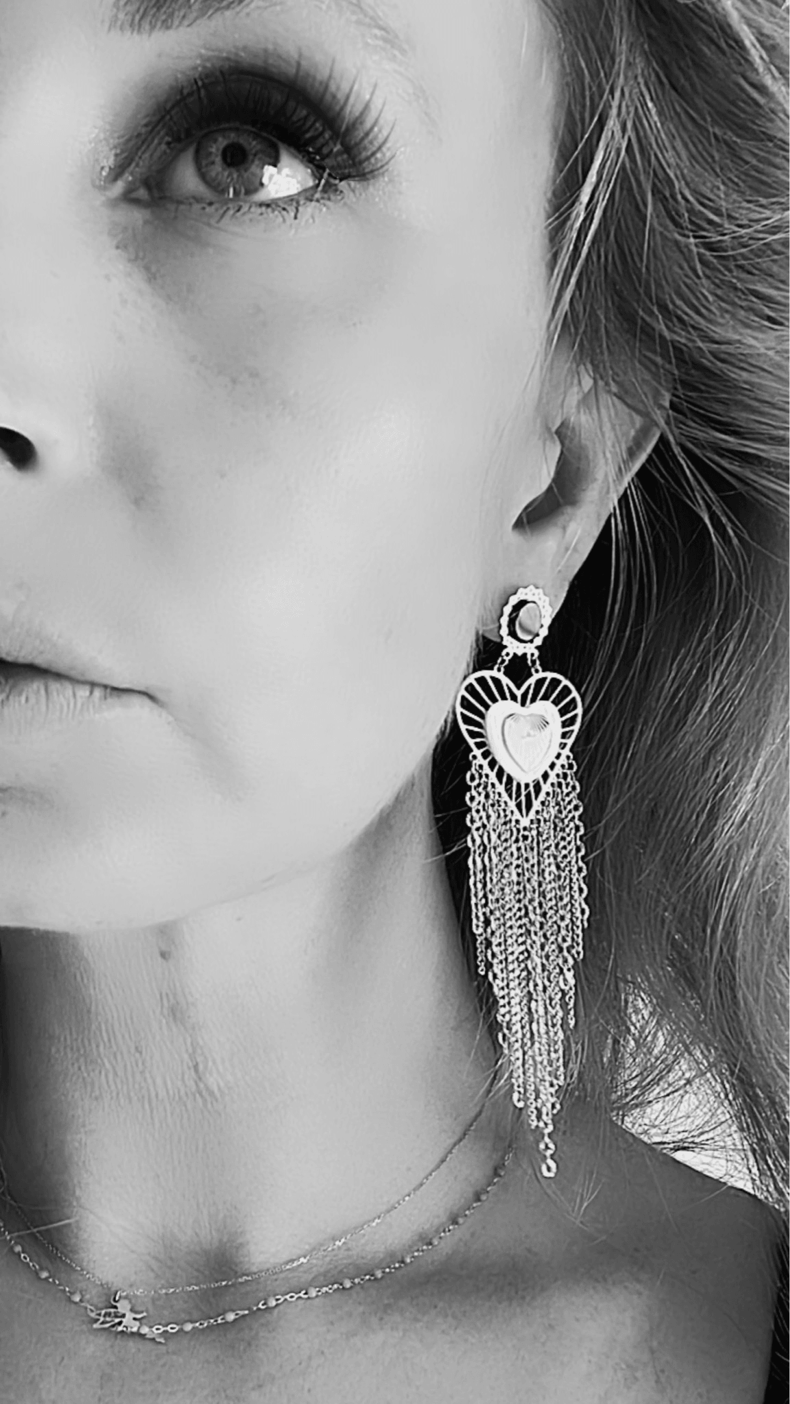 Boucles d’oreilles GRAZIELLA cœurs et chaînes dorés - Créations Uniques