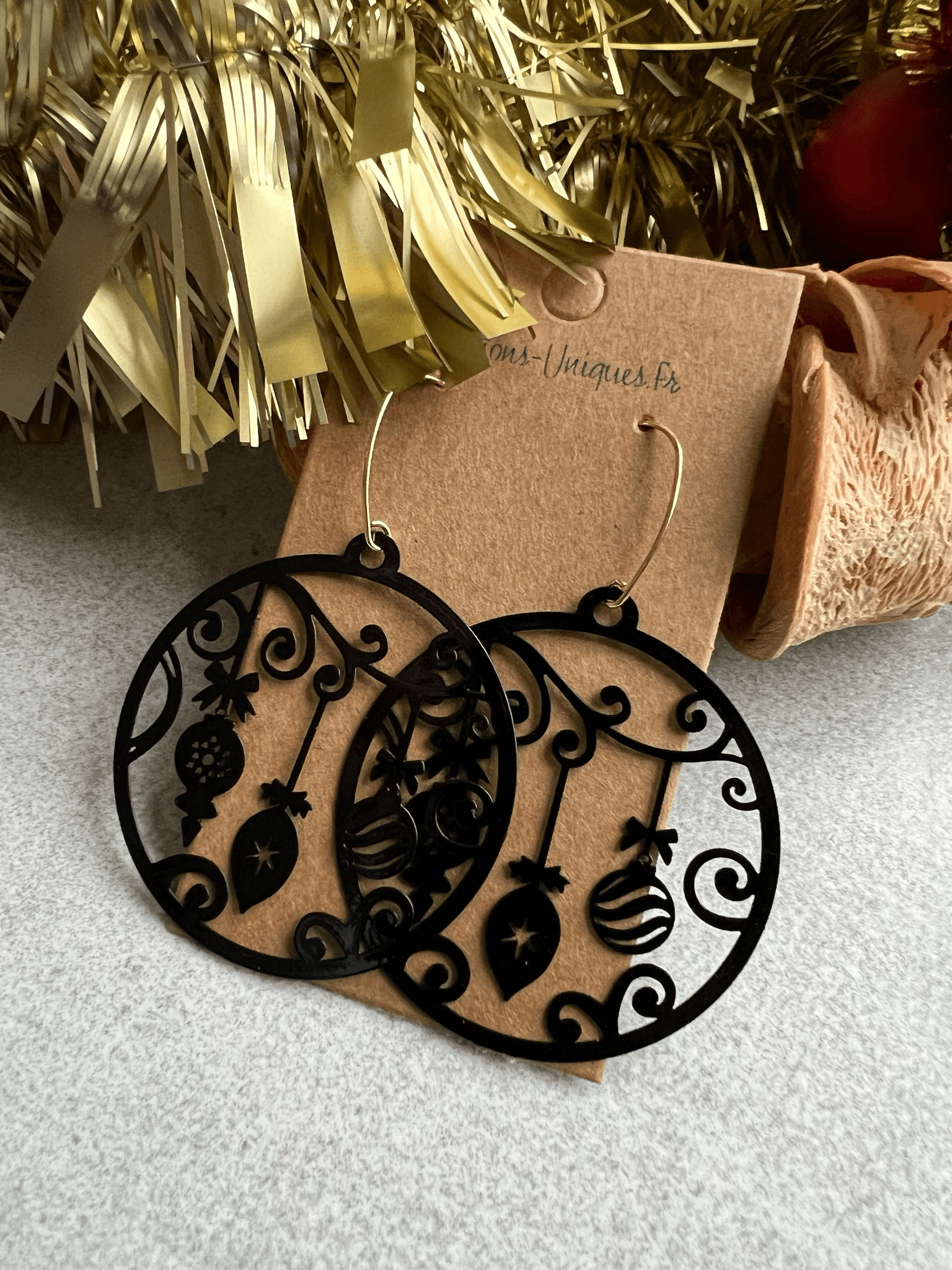 Boucles d’oreilles SAMANTHA thème Noël - Créations Uniques - Créations Uniques