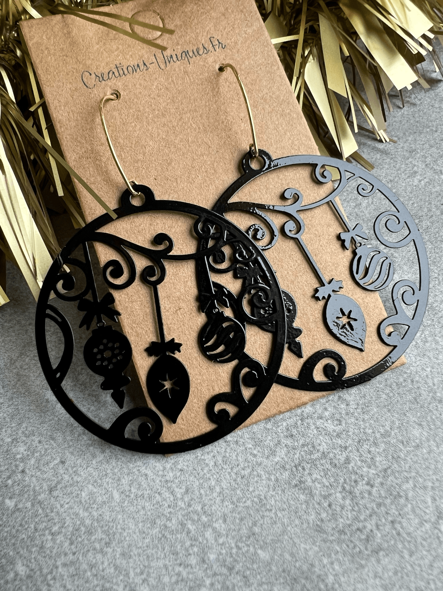 Boucles d’oreilles SAMANTHA thème Noël - Créations Uniques - Créations Uniques