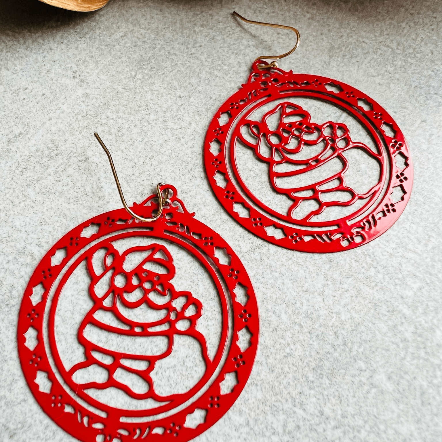 Boucles d’oreilles NOELIA Père Noël rouge - Créations Uniques - Créations Uniques