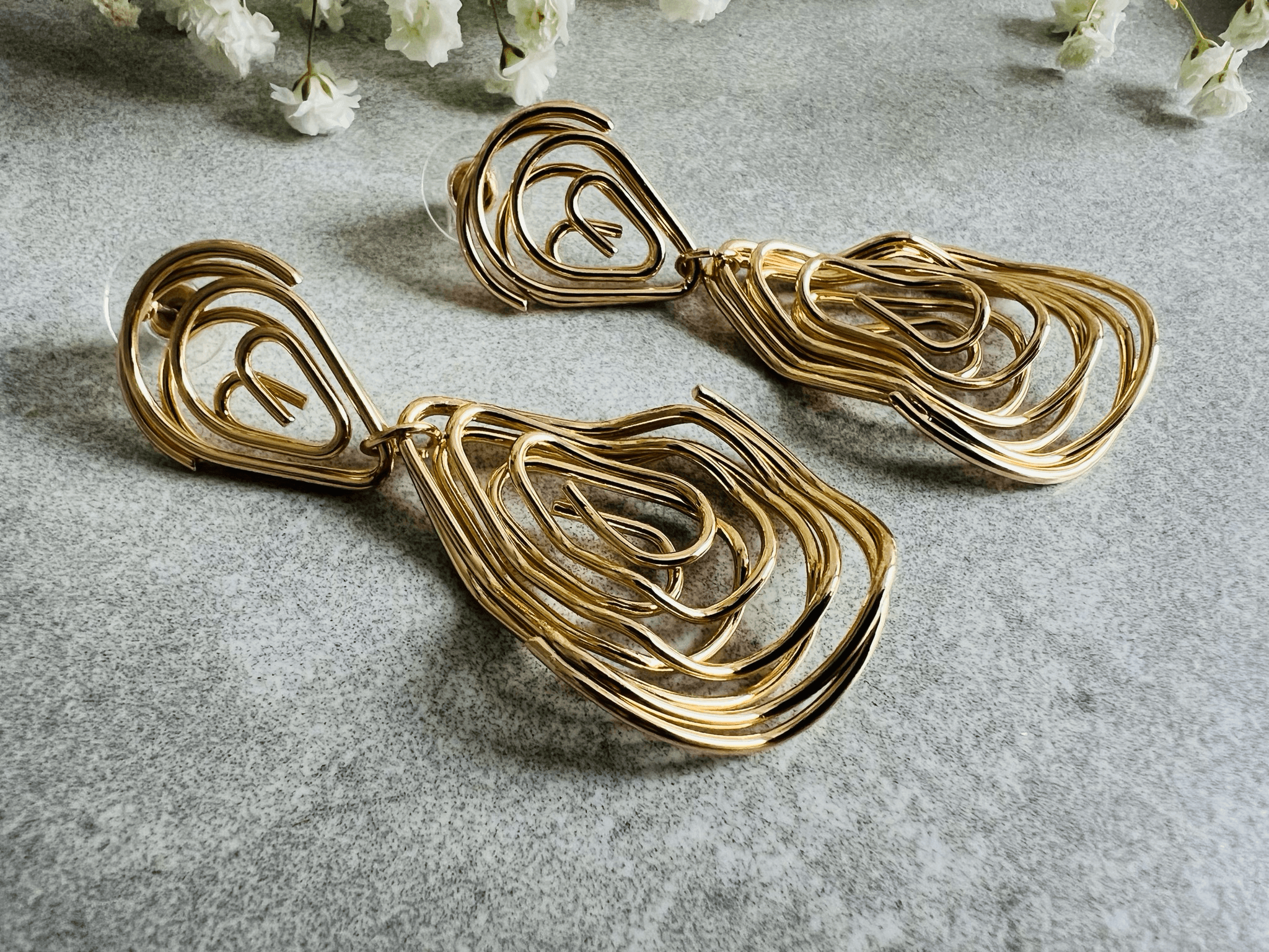 Boucles d’oreilles CATARINA gouttes dorées - Créations Uniques
