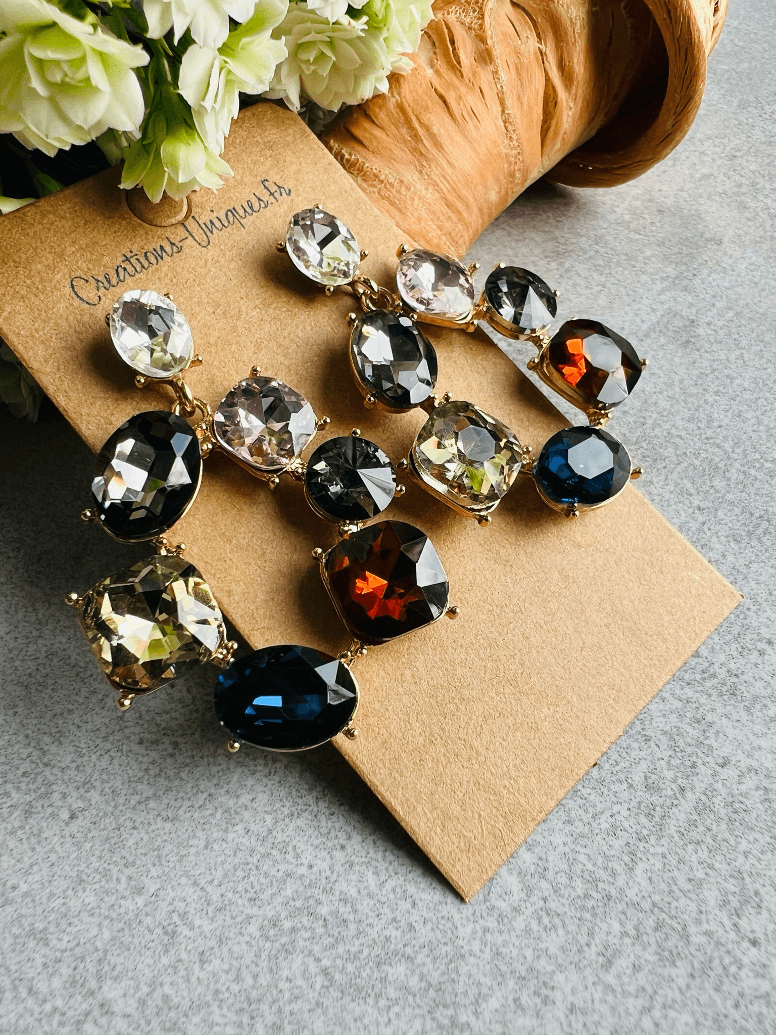 Boucles d’oreilles RENATA chic et brillantes - Créations Uniques