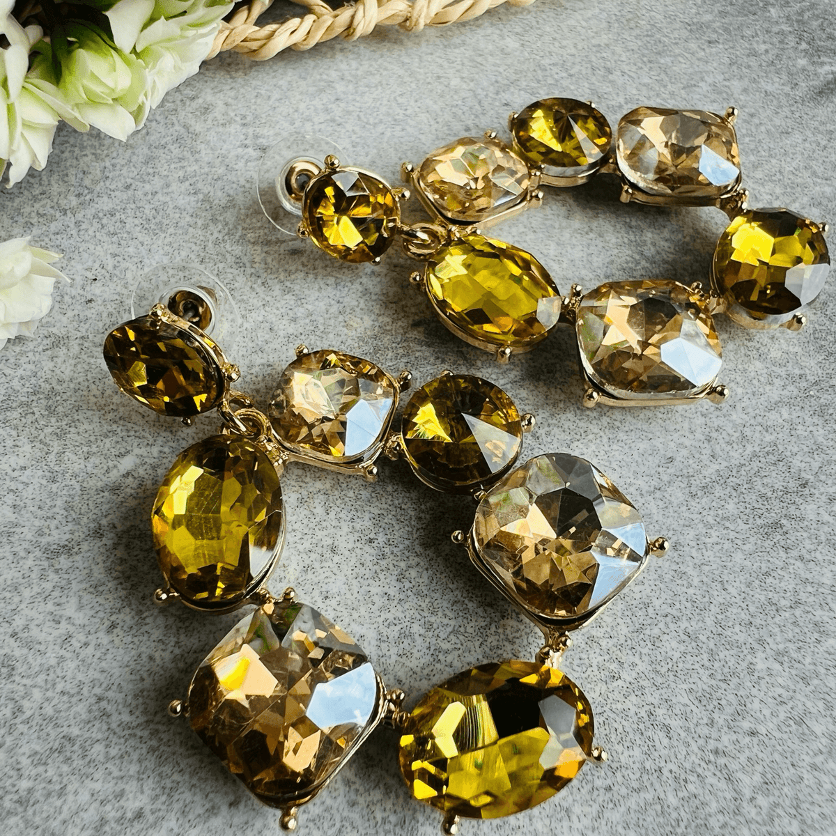 Boucles d’oreilles SKYLAR jaunes brillantes - Créations Uniques