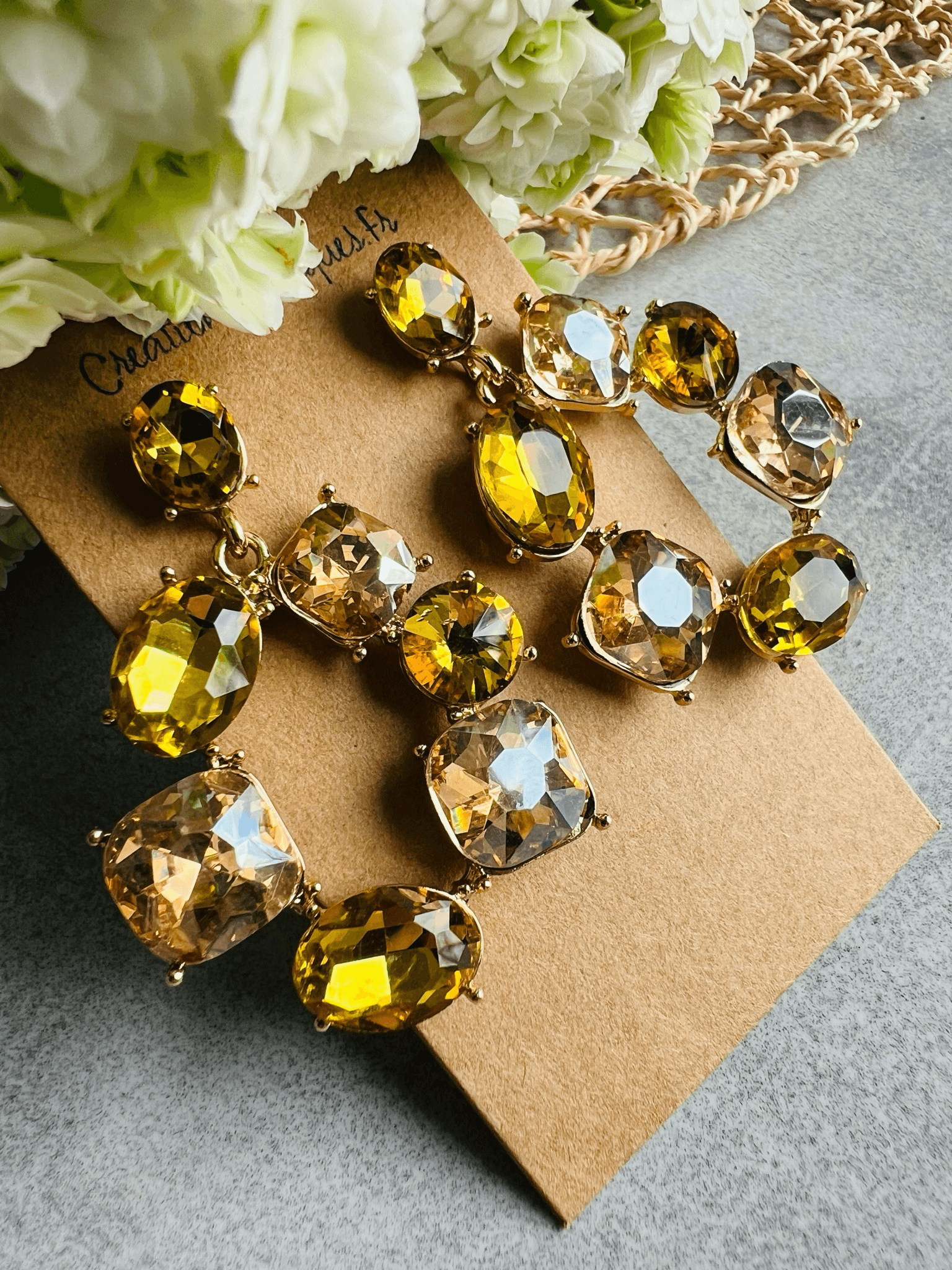 Boucles d’oreilles SKYLAR jaunes brillantes - Créations Uniques