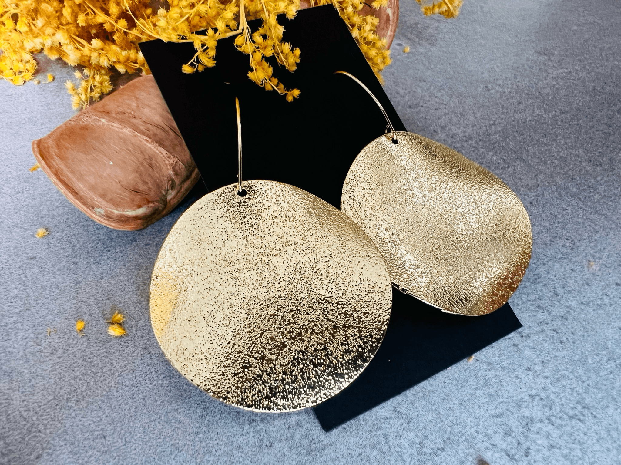 Boucles d’oreilles ISIS disques dorés - Créations Uniques - Créations Uniques