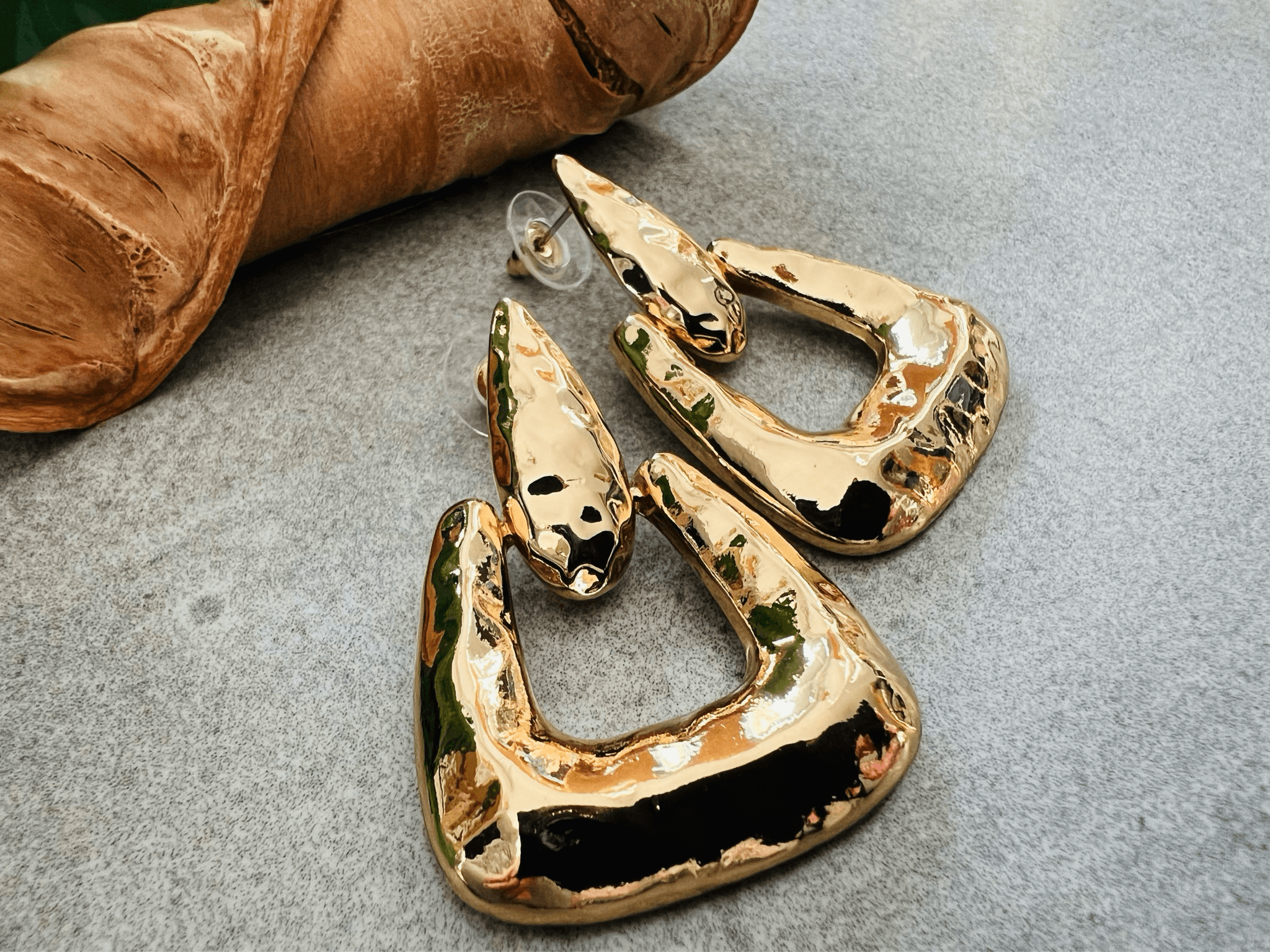 Boucles d’oreilles CATELAYA dorées chic - Créations Uniques