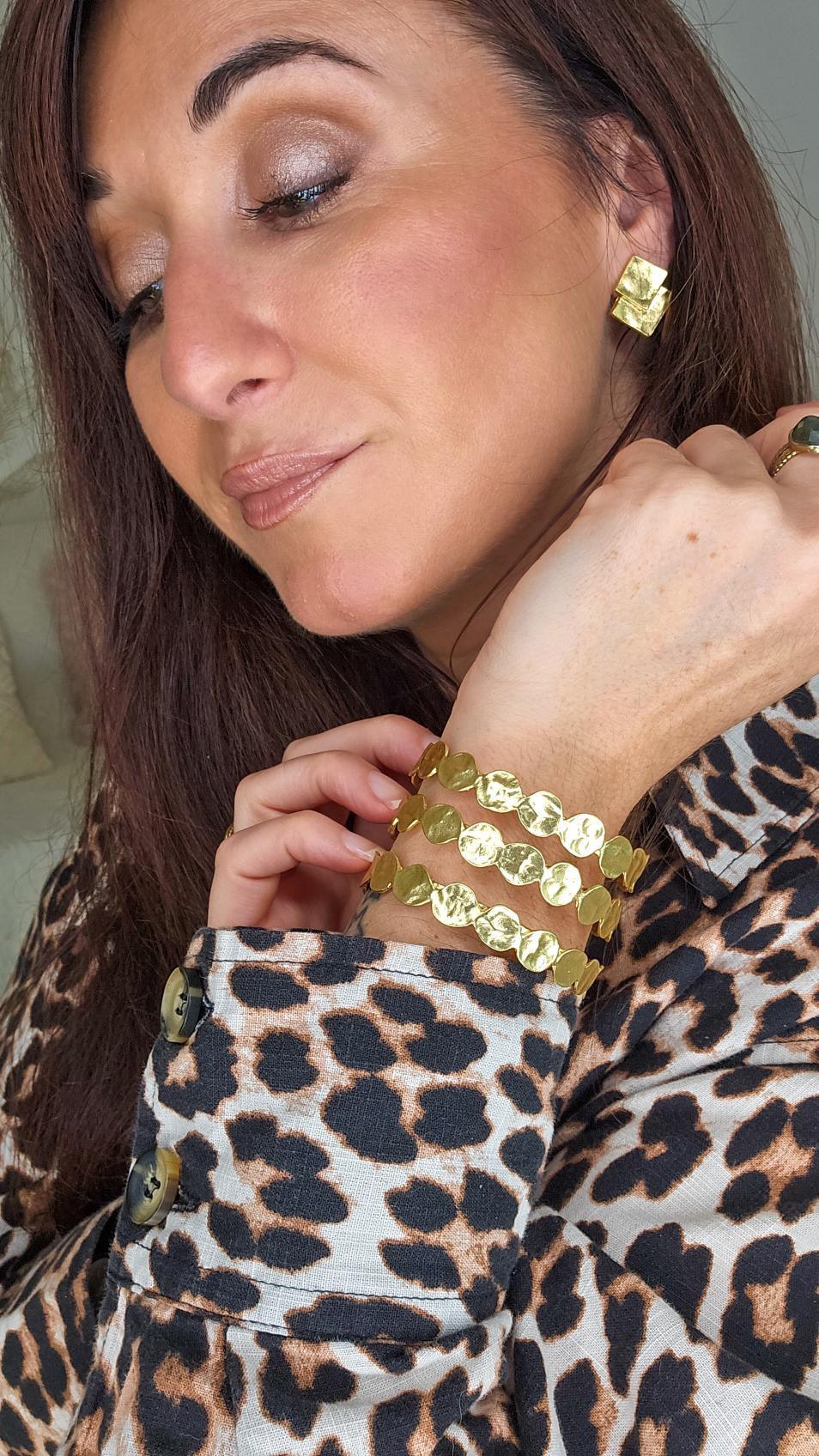 B70721 Bracelet manchette mini pièce - Karine Sultan - Créations Uniques