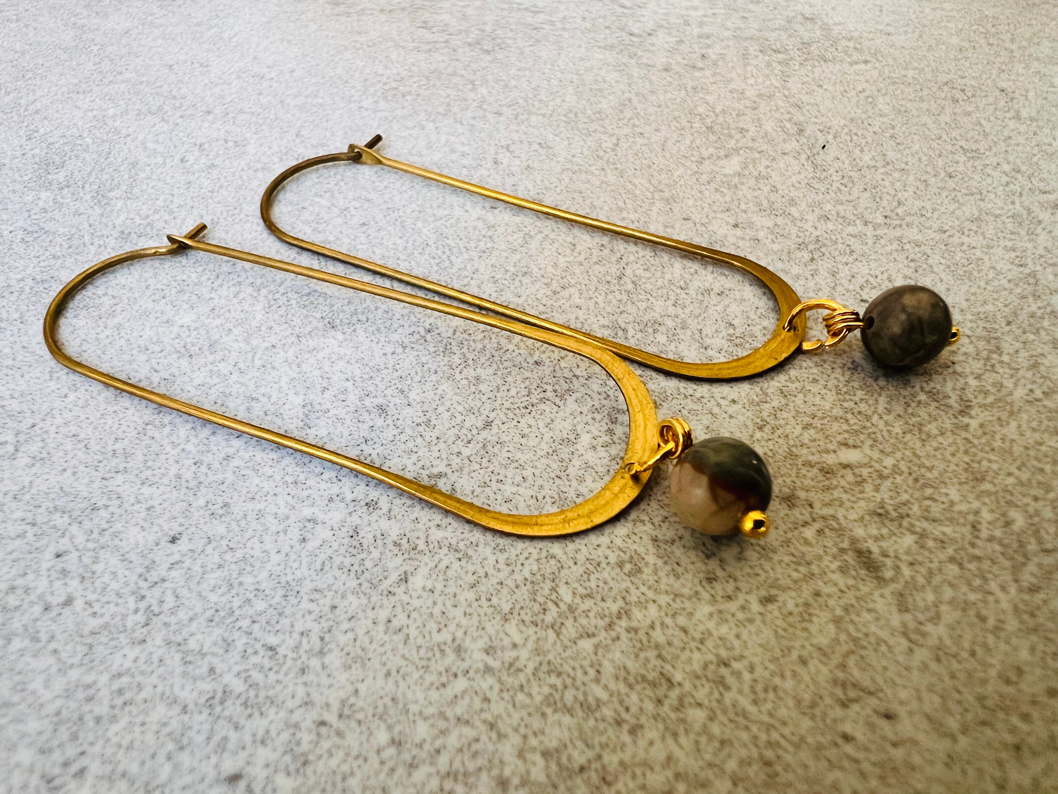 Boucles d’oreilles LOUISON style minimaliste - Créations Uniques - Créations Uniques