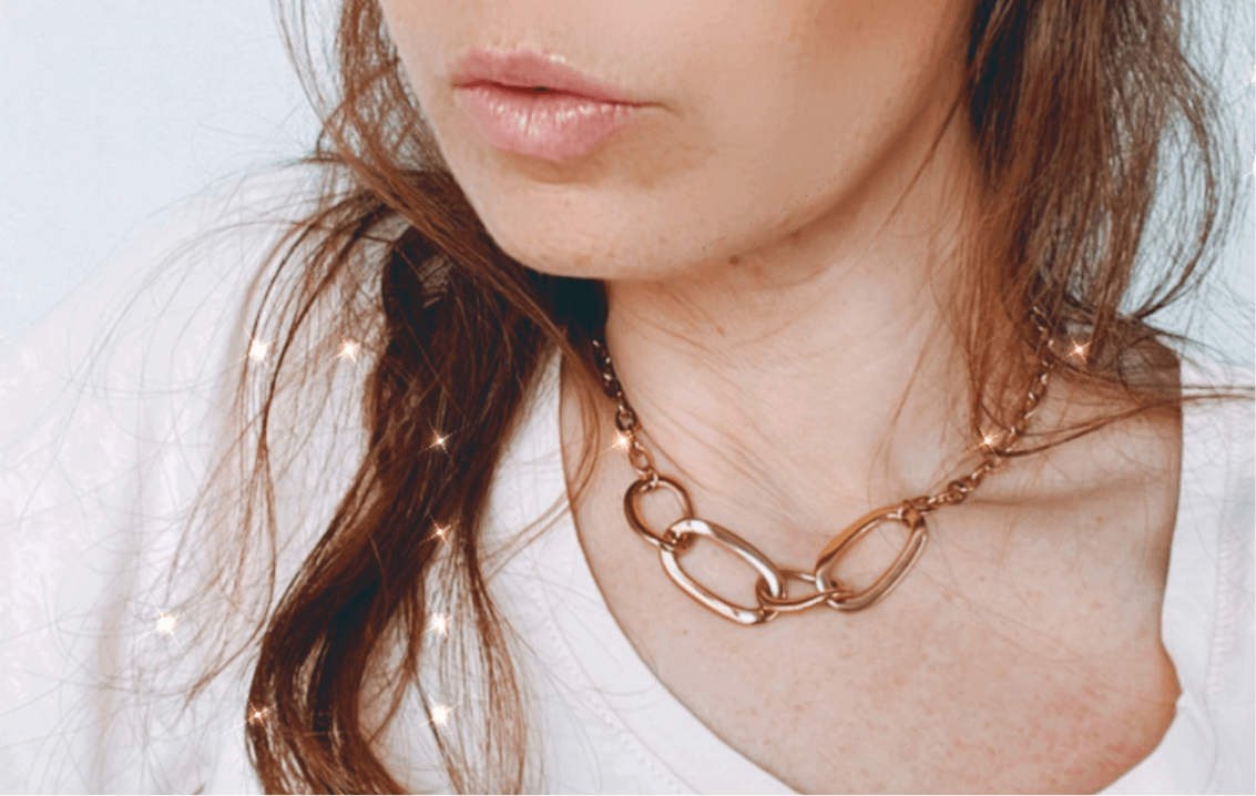 Collier casual NOËLLE maillons dorés - Créations Uniques