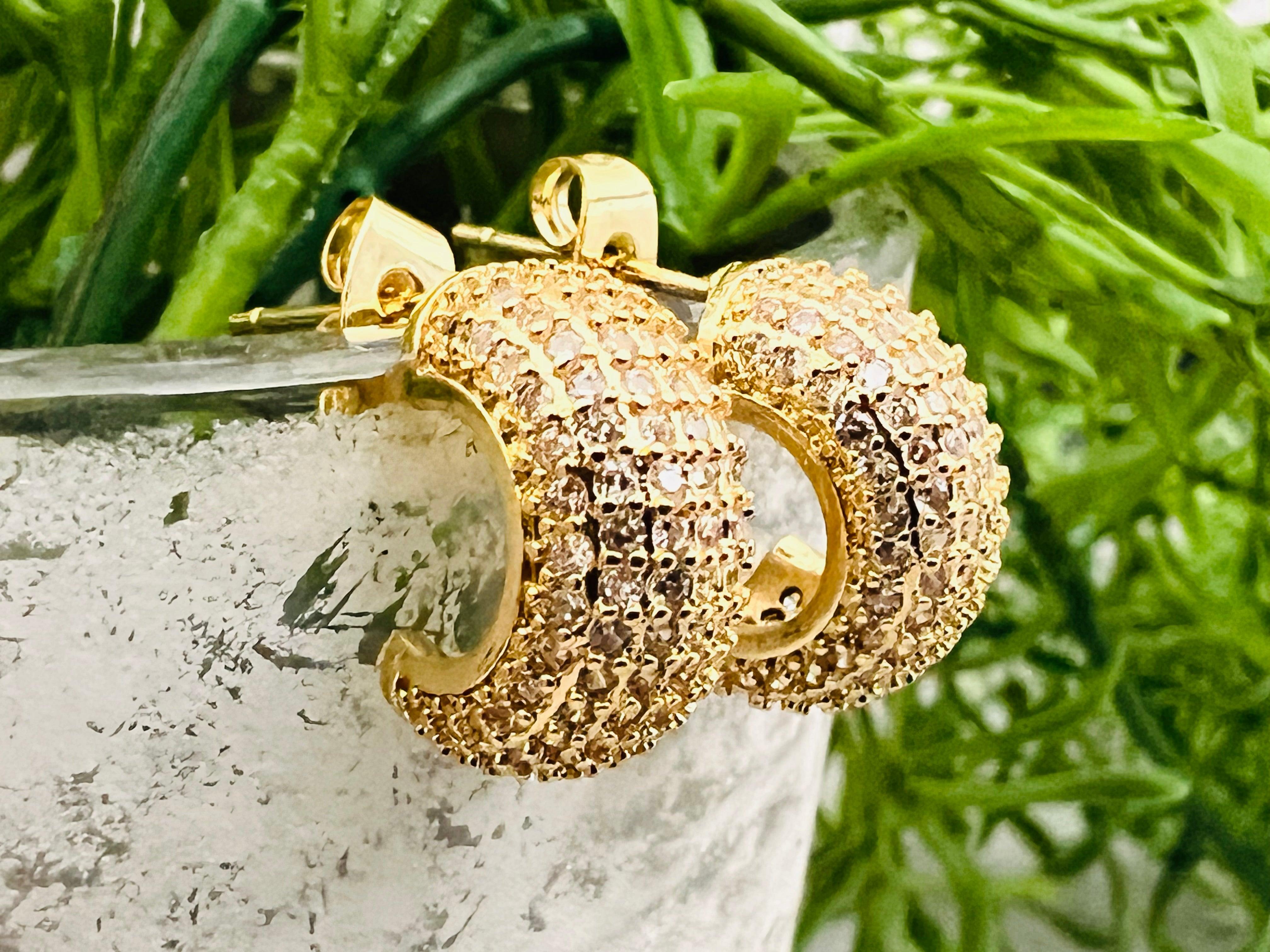 Boucles d’oreilles JAICY mini créoles bombées strass - Créations Uniques