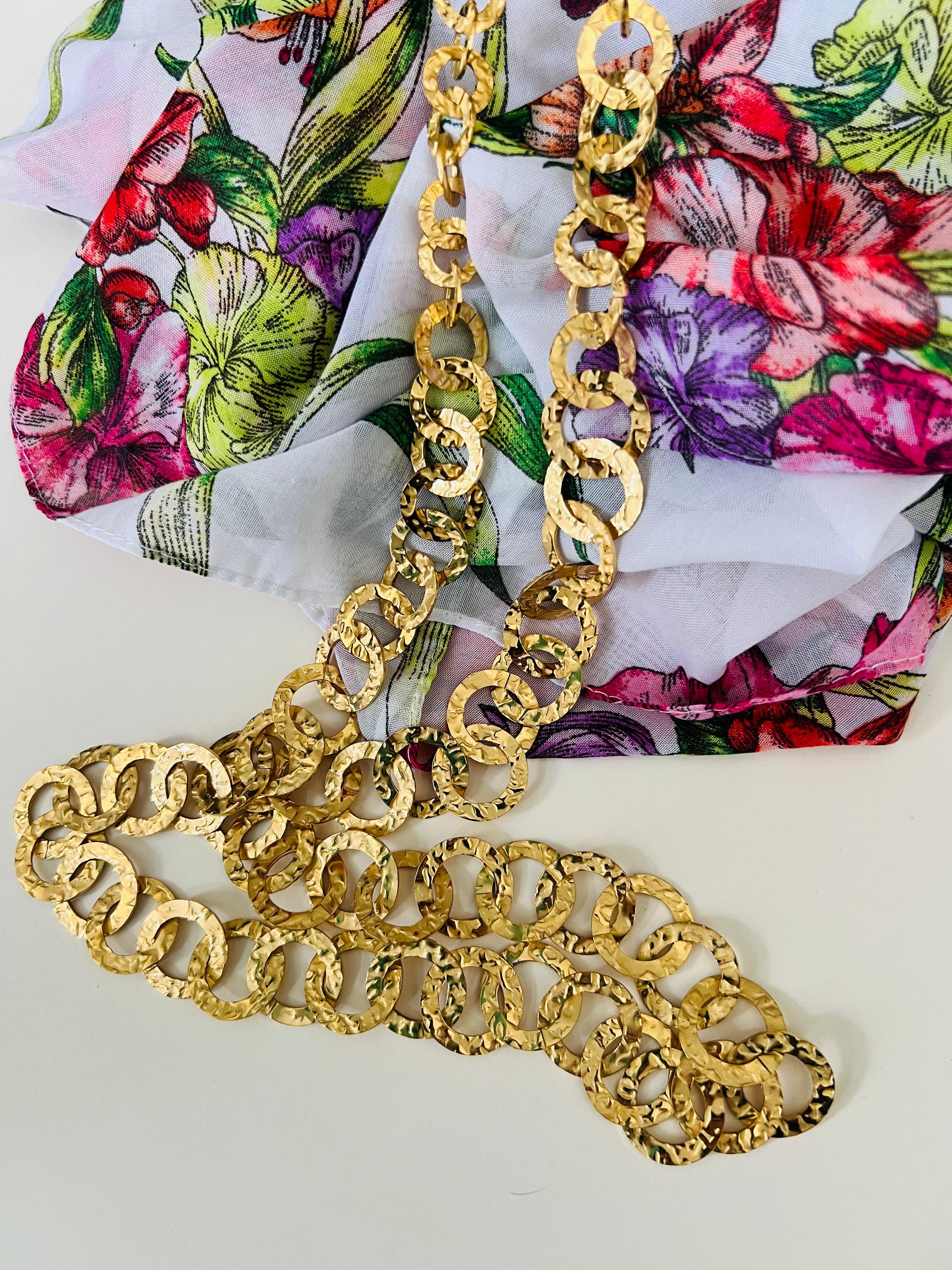 Collier chic MARIJAM sautoir maillons dorés - Créations Uniques