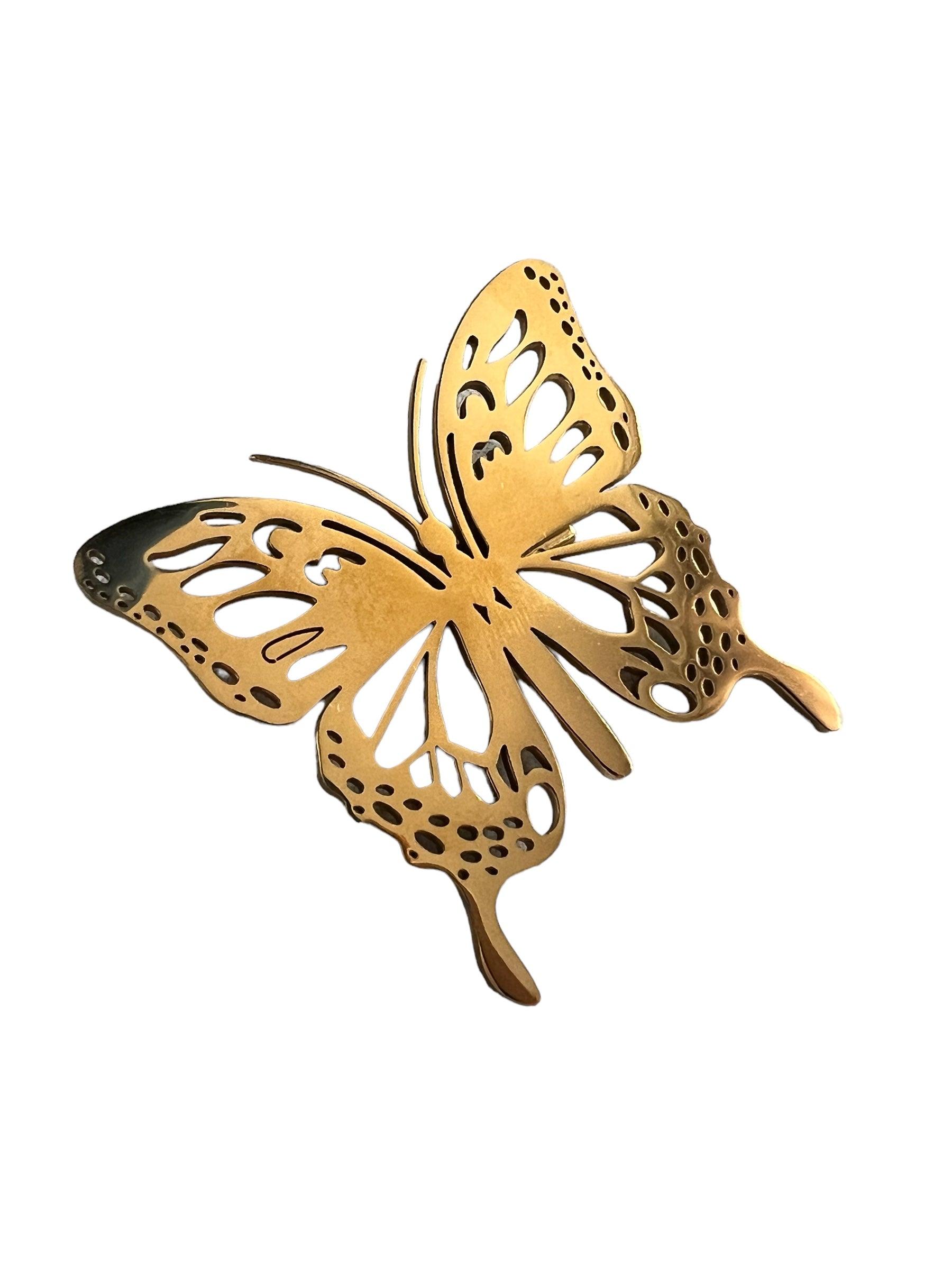 Broche dorée papillon GOLD BUTTERFLY - Créations Uniques