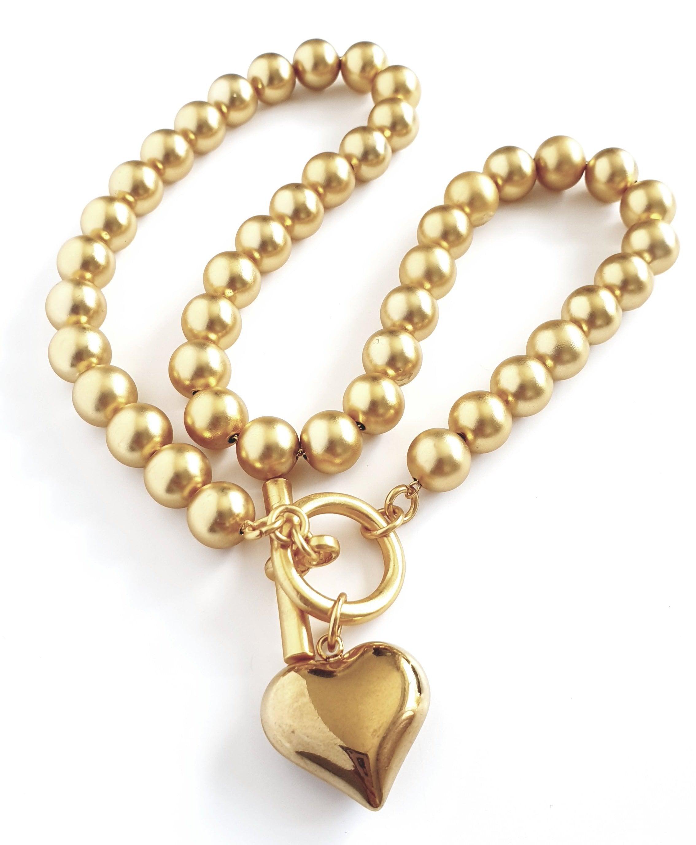 N74613 Collier cœur doré - Karine Sultan - Créations Uniques