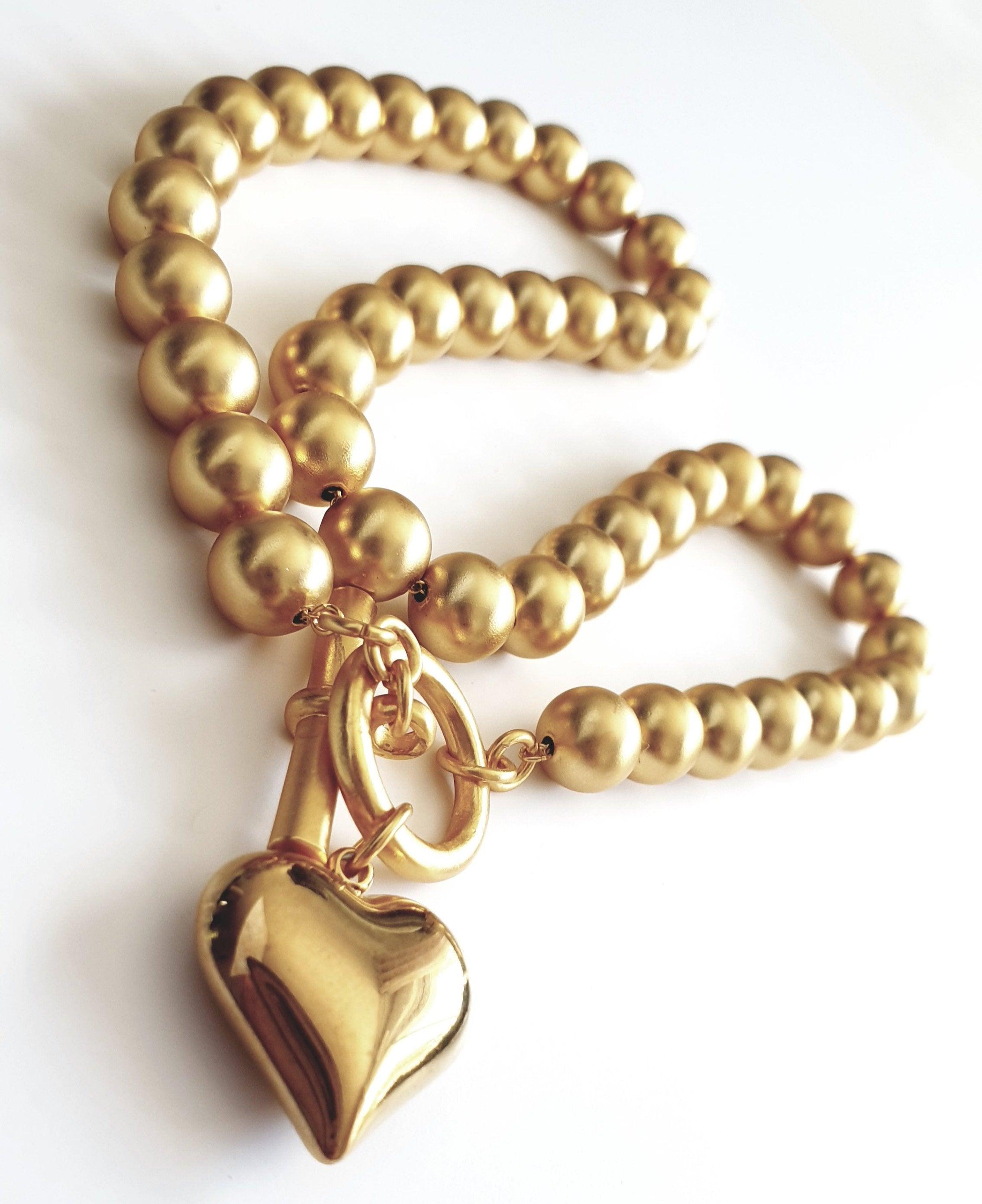 N74613 Collier cœur doré - Karine Sultan - Créations Uniques