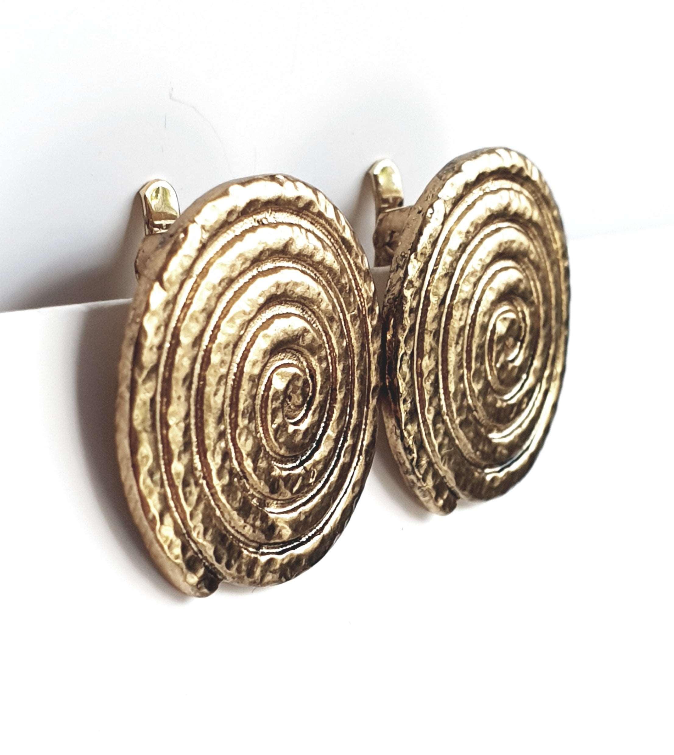 E62096 Boucles d'oreilles clips spirales spirales - Karine Sultan - Créations Uniques