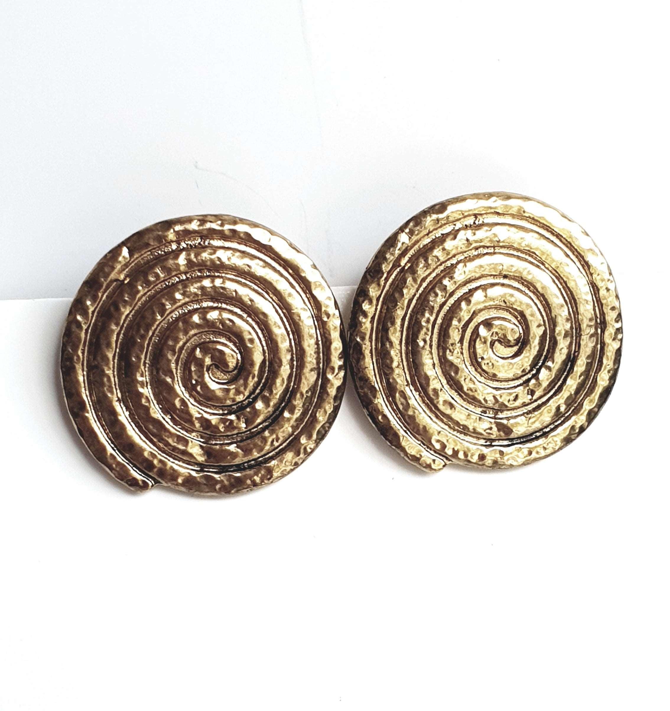 E62096 Boucles d'oreilles clips spirales spirales - Karine Sultan - Créations Uniques