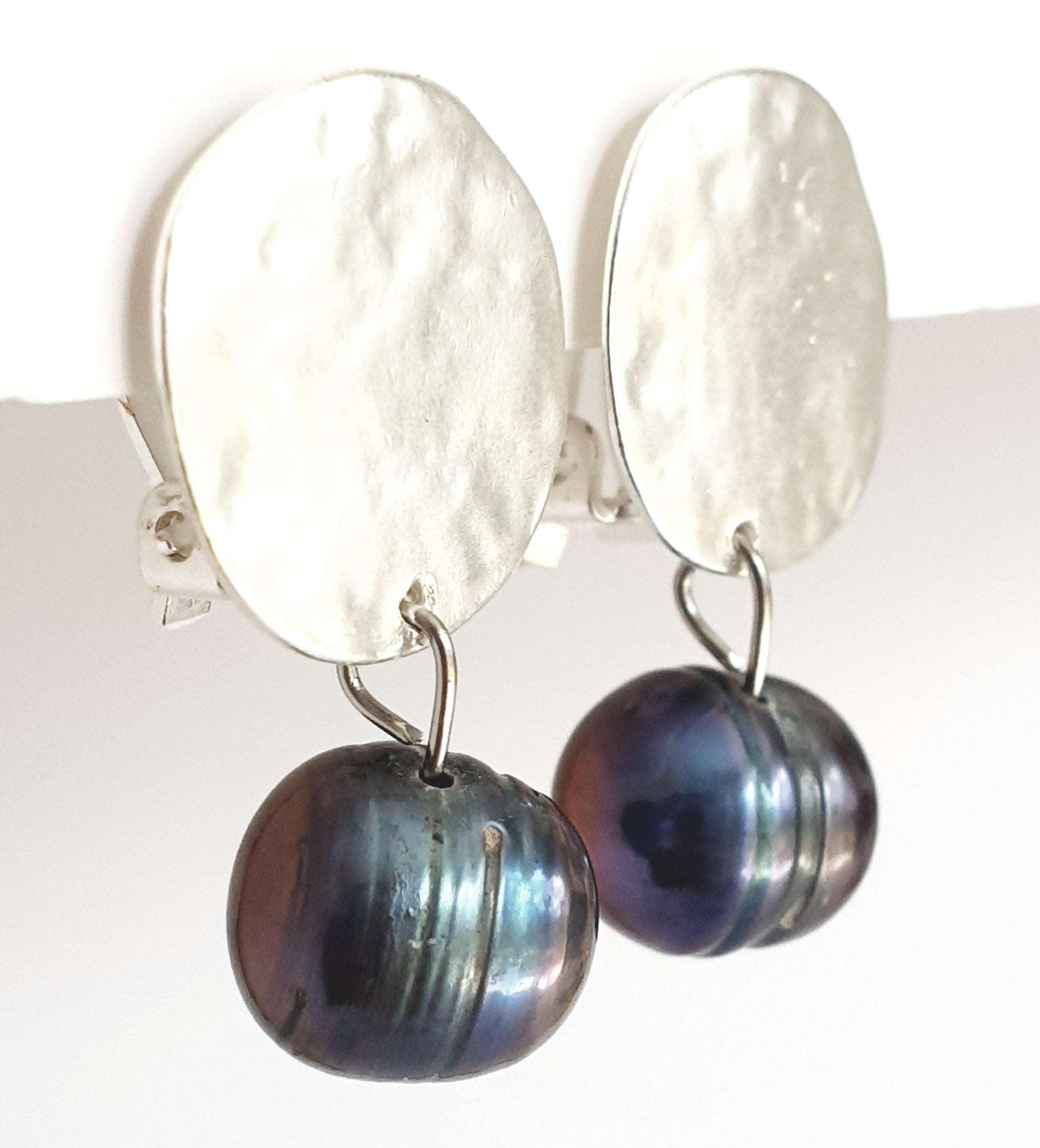 E70613 Perle noire paon - à clipser - Karine Sultan - Créations Uniques