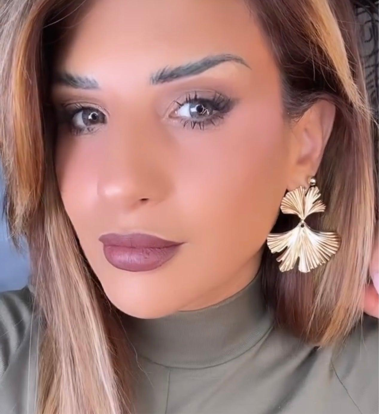 Boucles d’oreilles LALI feuilles Ginkgo dorées - Créations Uniques