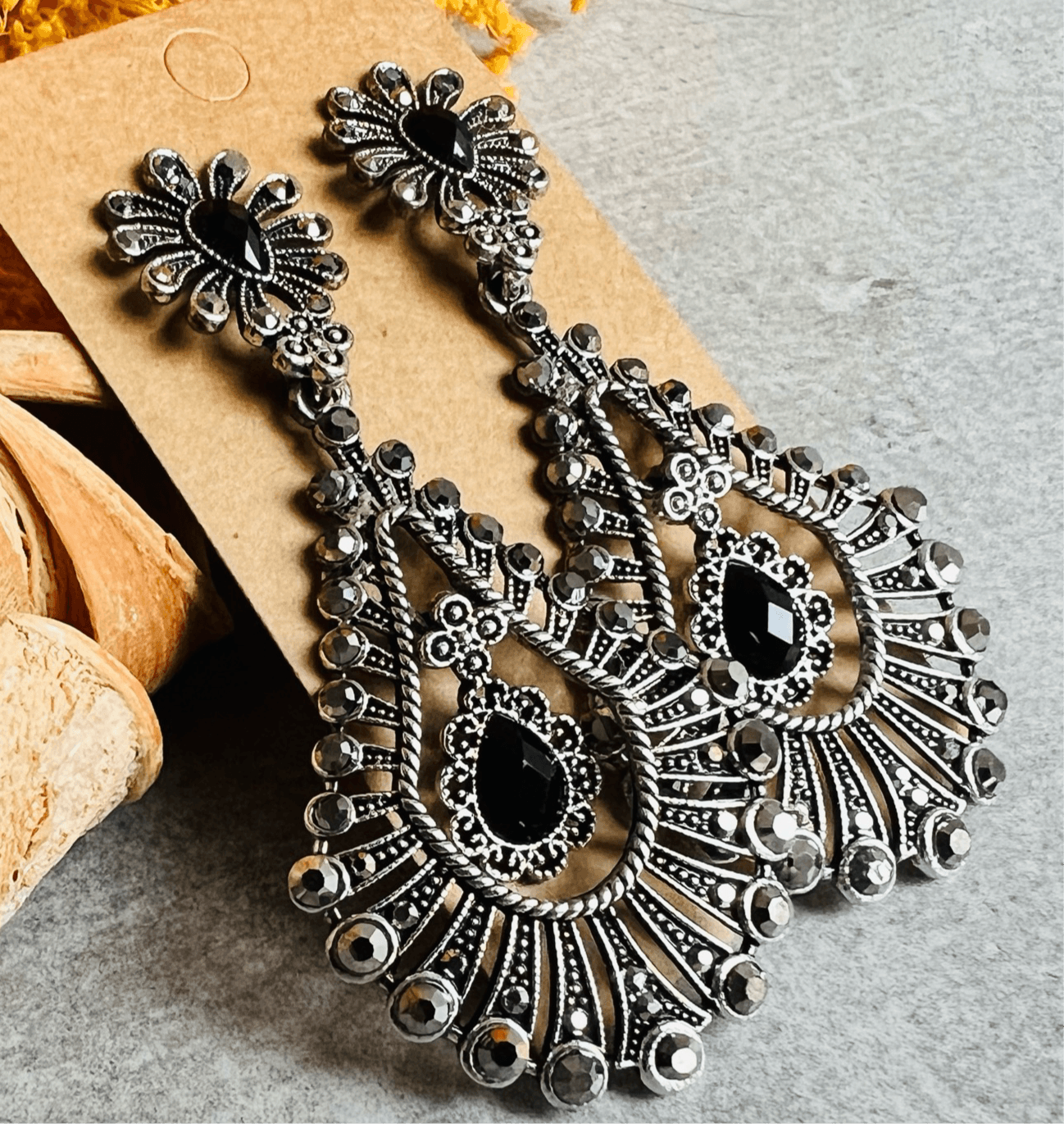 Boucles d’oreilles ALIENOR argent vieilli, style vintage - Créations Uniques