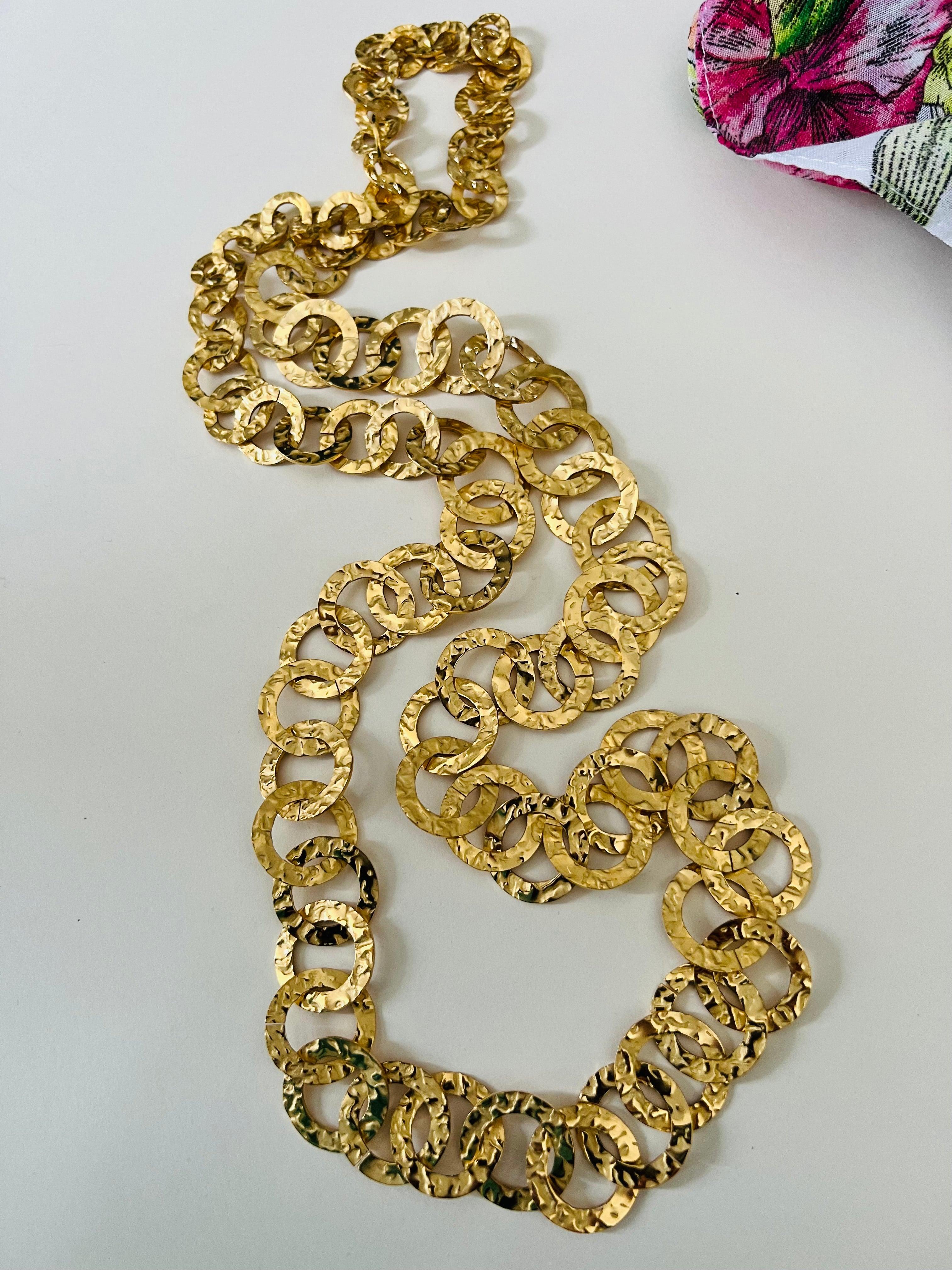 Collier chic MARIJAM sautoir maillons dorés - Créations Uniques