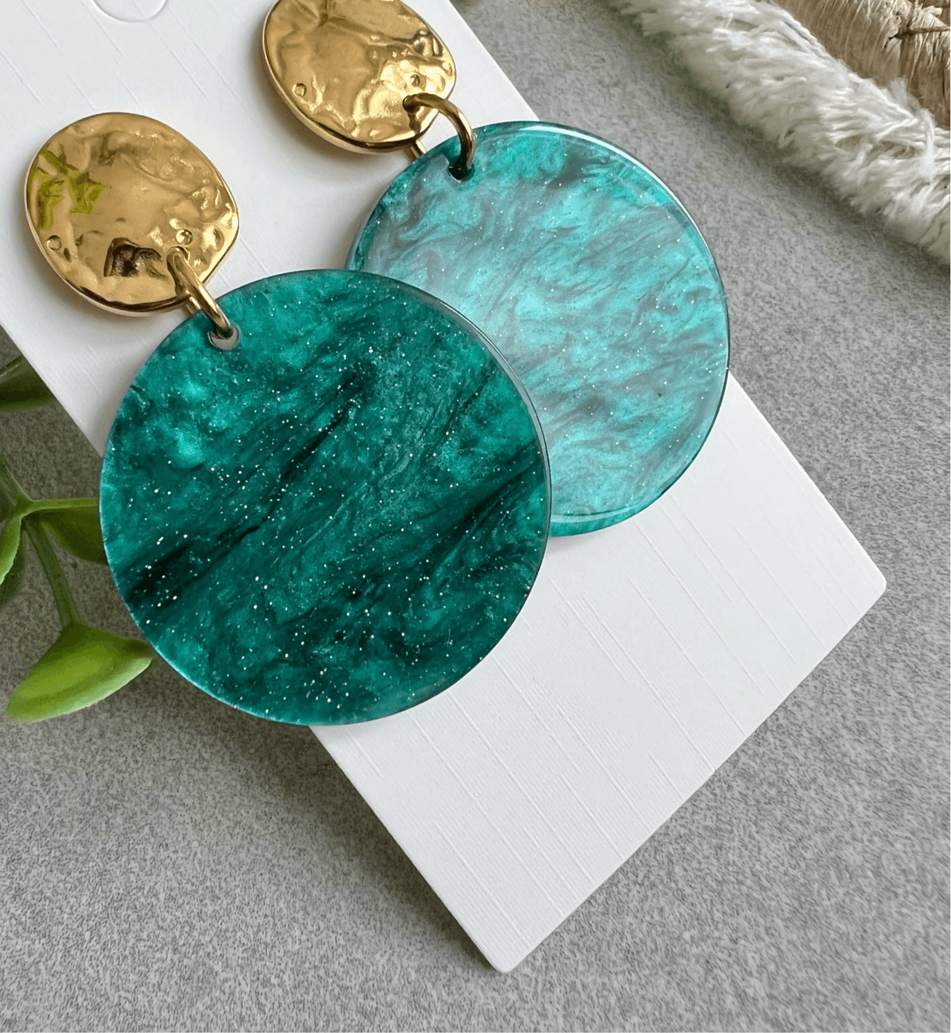 Boucles d’oreilles ZELIE résine - Créations Uniques