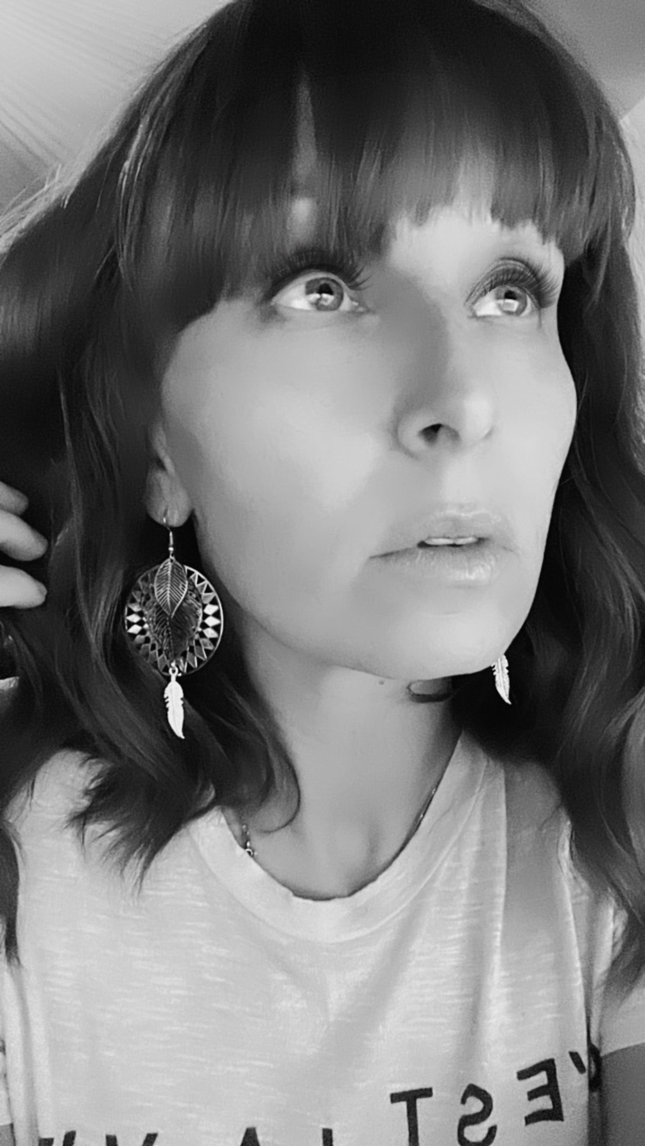 Boucles d’oreilles IZABEL plumes argentées - Créations Uniques - Créations Uniques