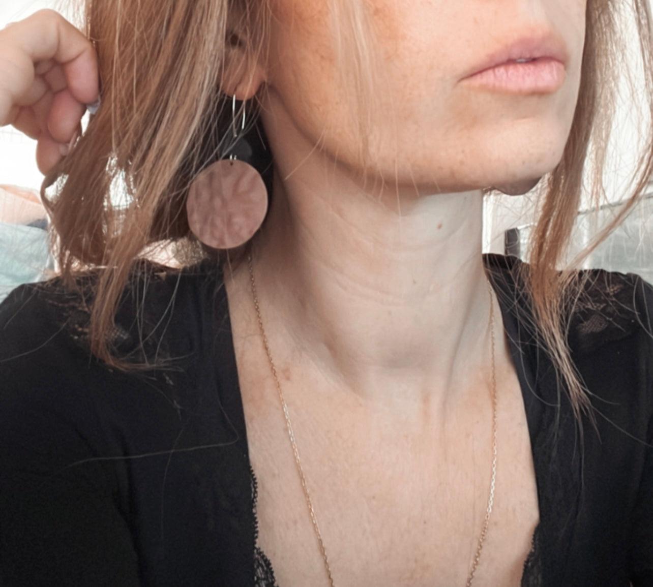 Boucles d’oreilles LENA terre cuite - Créations Uniques - Créations Uniques