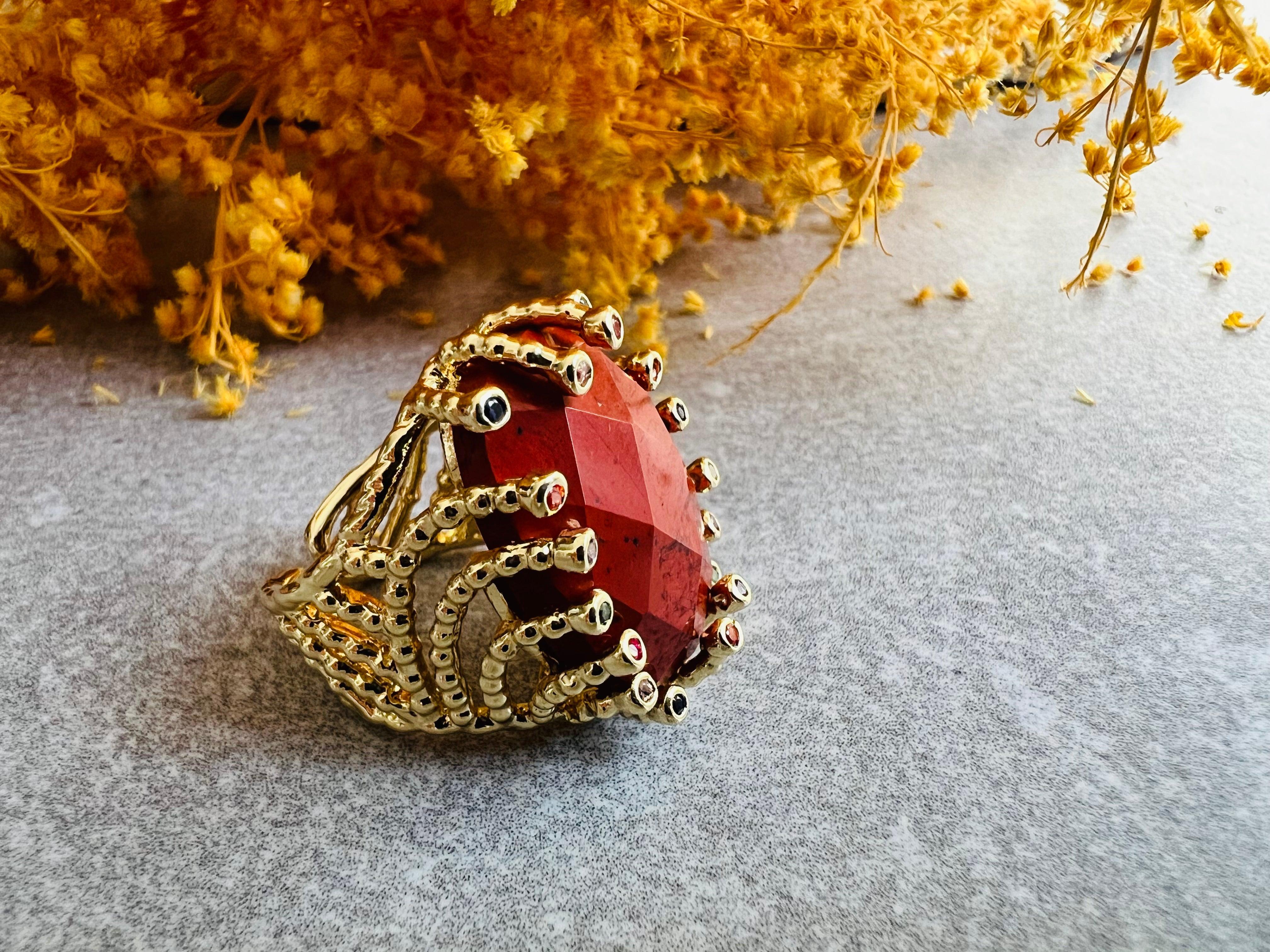 Bague BEATRICE rouille - Créations Uniques