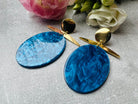 Boucles d’oreilles ANAELLE résine bleue océan - Créations Uniques - Créations Uniques