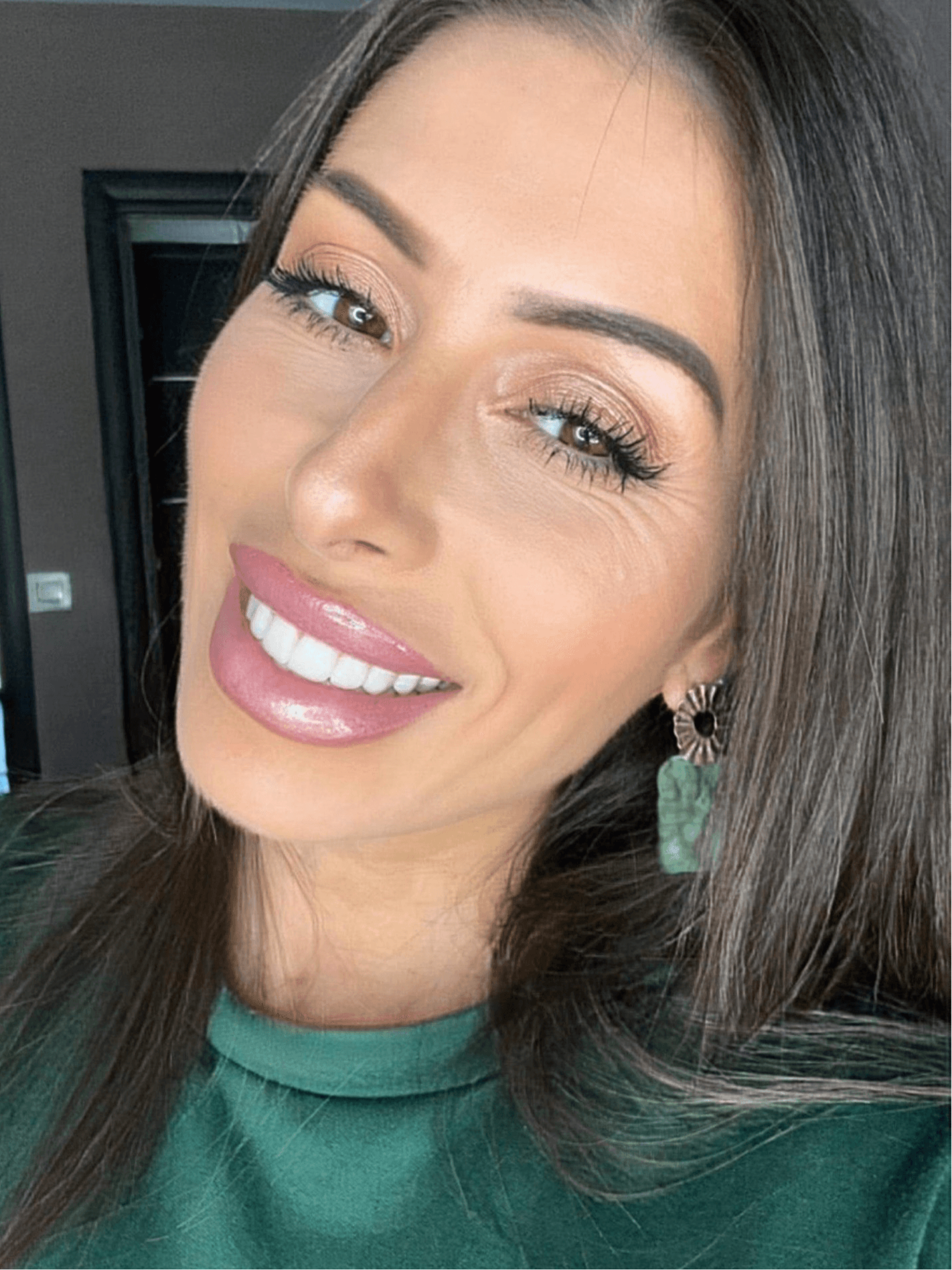 Boucles d’oreilles rectangles kaki DAPHNÉ - Créations Uniques