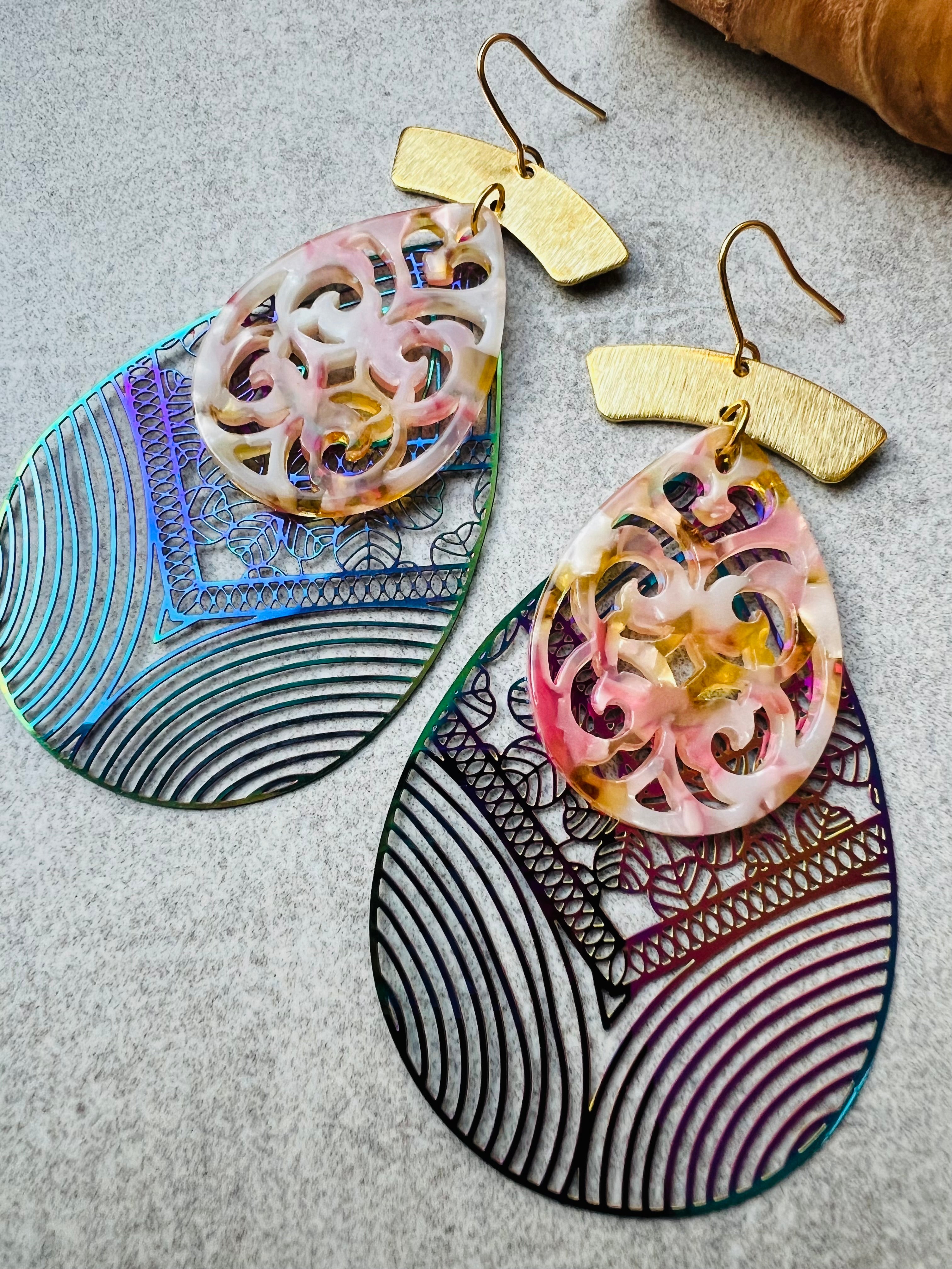 Boucles d’oreilles PERLA style bohème - Créations Uniques - Créations Uniques