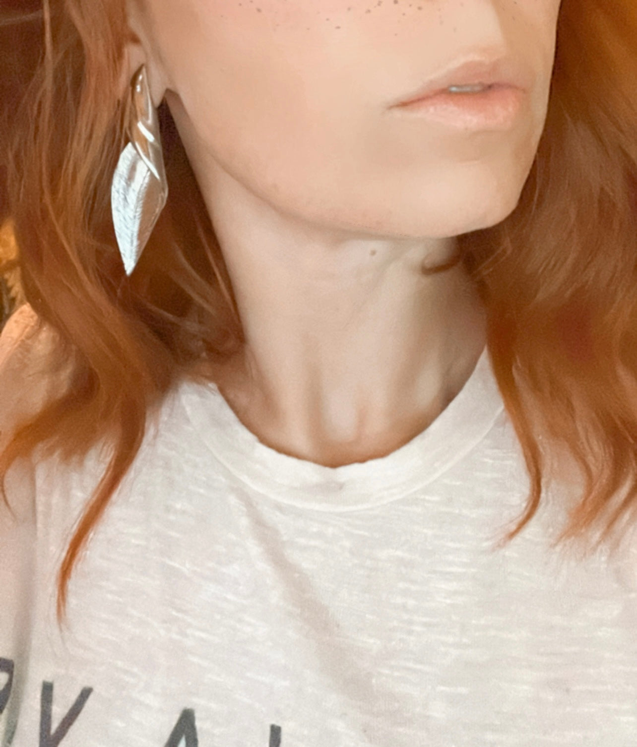 Boucles d’oreilles STEYLA feuilles argentées - Créations Uniques