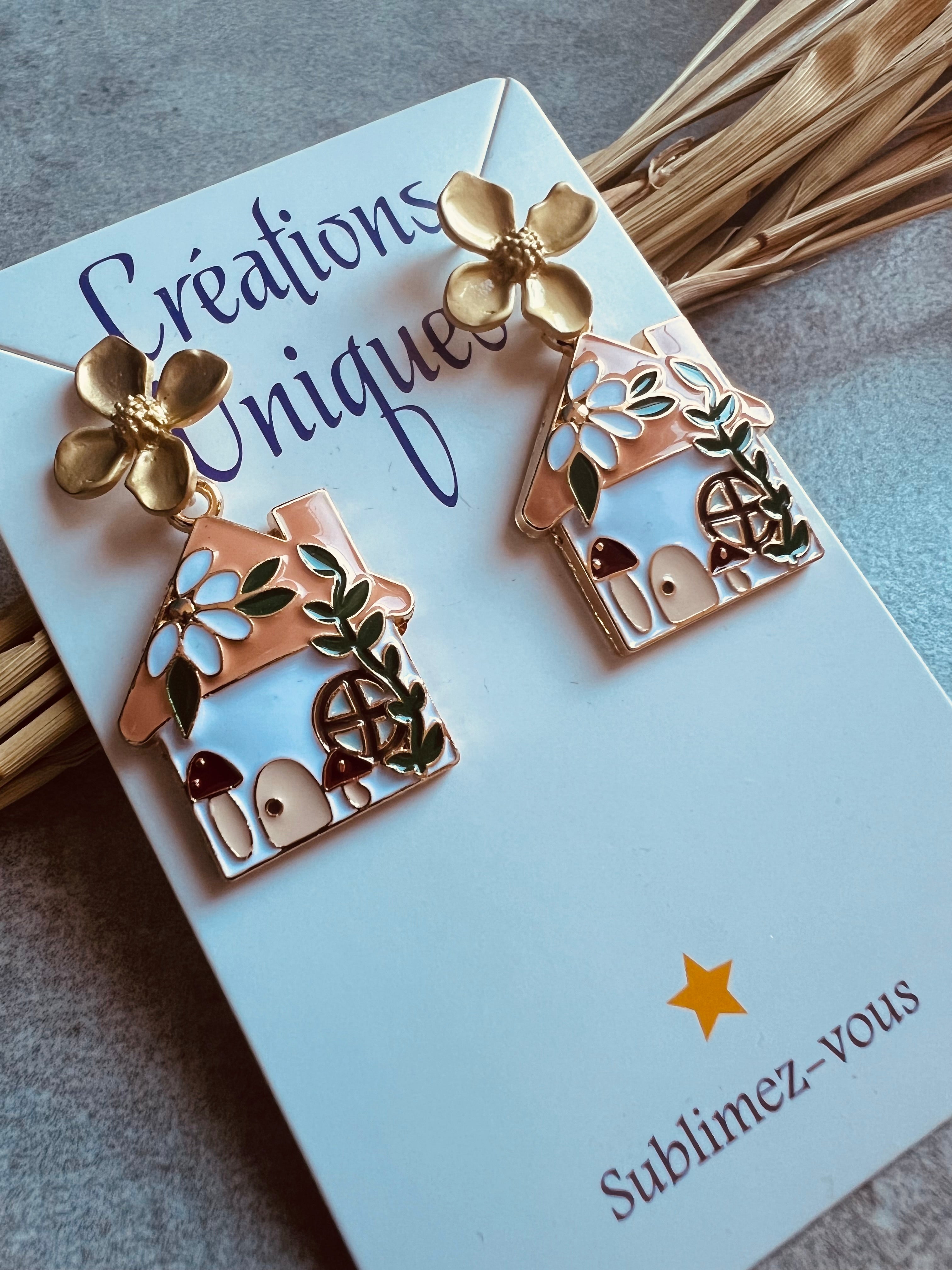 Boucles d’oreilles LORRI style champêtre - Créations Uniques - Créations Uniques