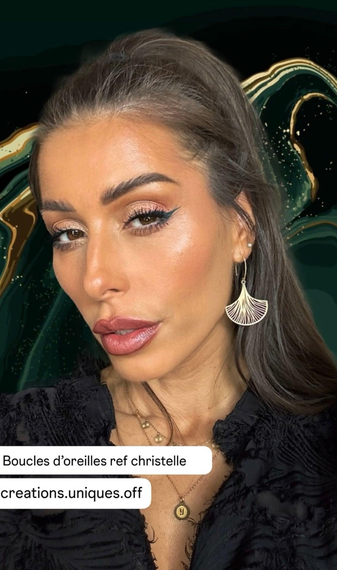 Boucles d’oreilles CHRISTELLE feuilles Ginkgo mat - Créations Uniques