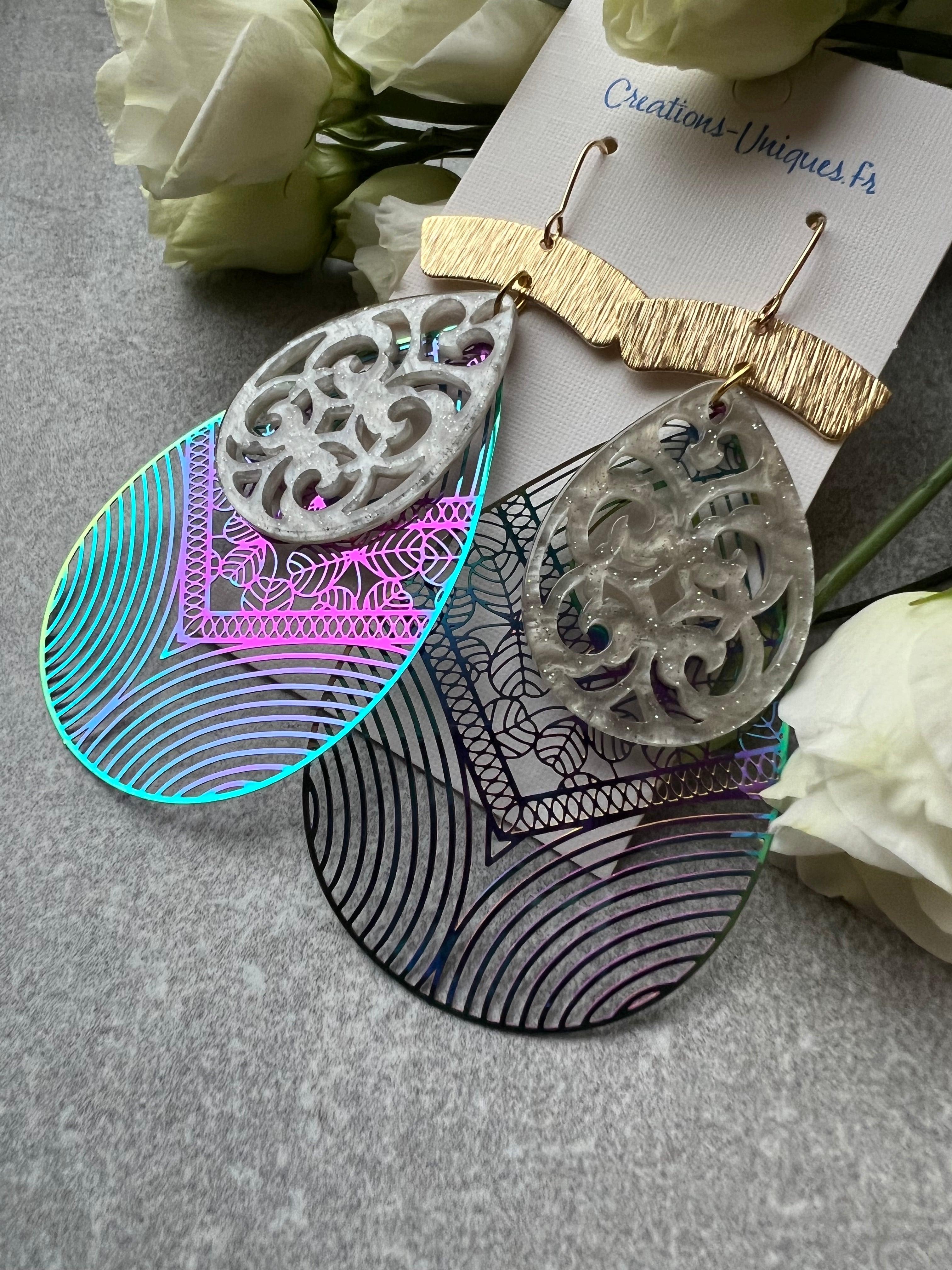 Boucles d’oreilles PERLA style bohème - Créations Uniques - Créations Uniques