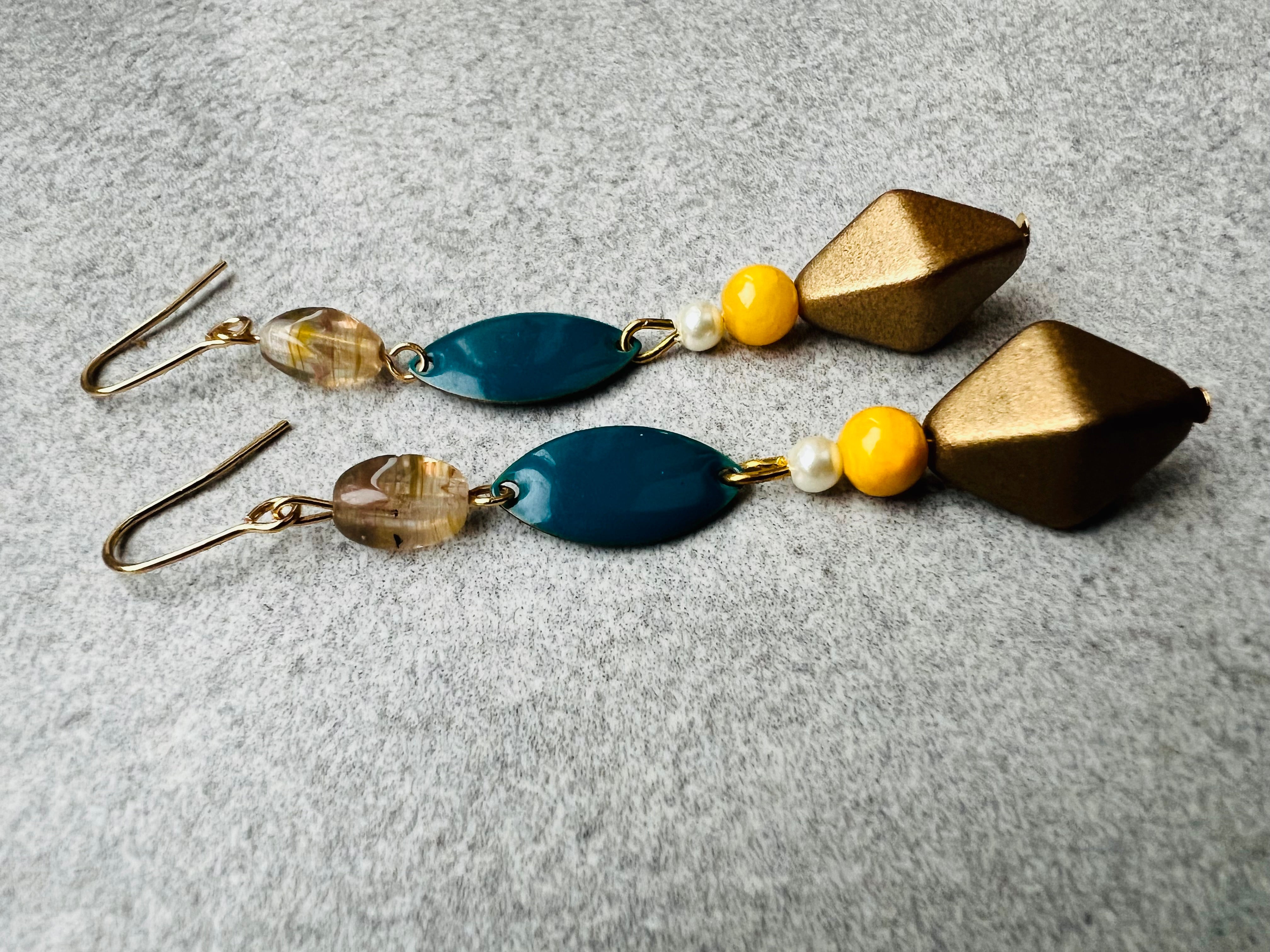 Boucles d’oreilles ELIZ marron glacé - Créations Uniques - Créations Uniques