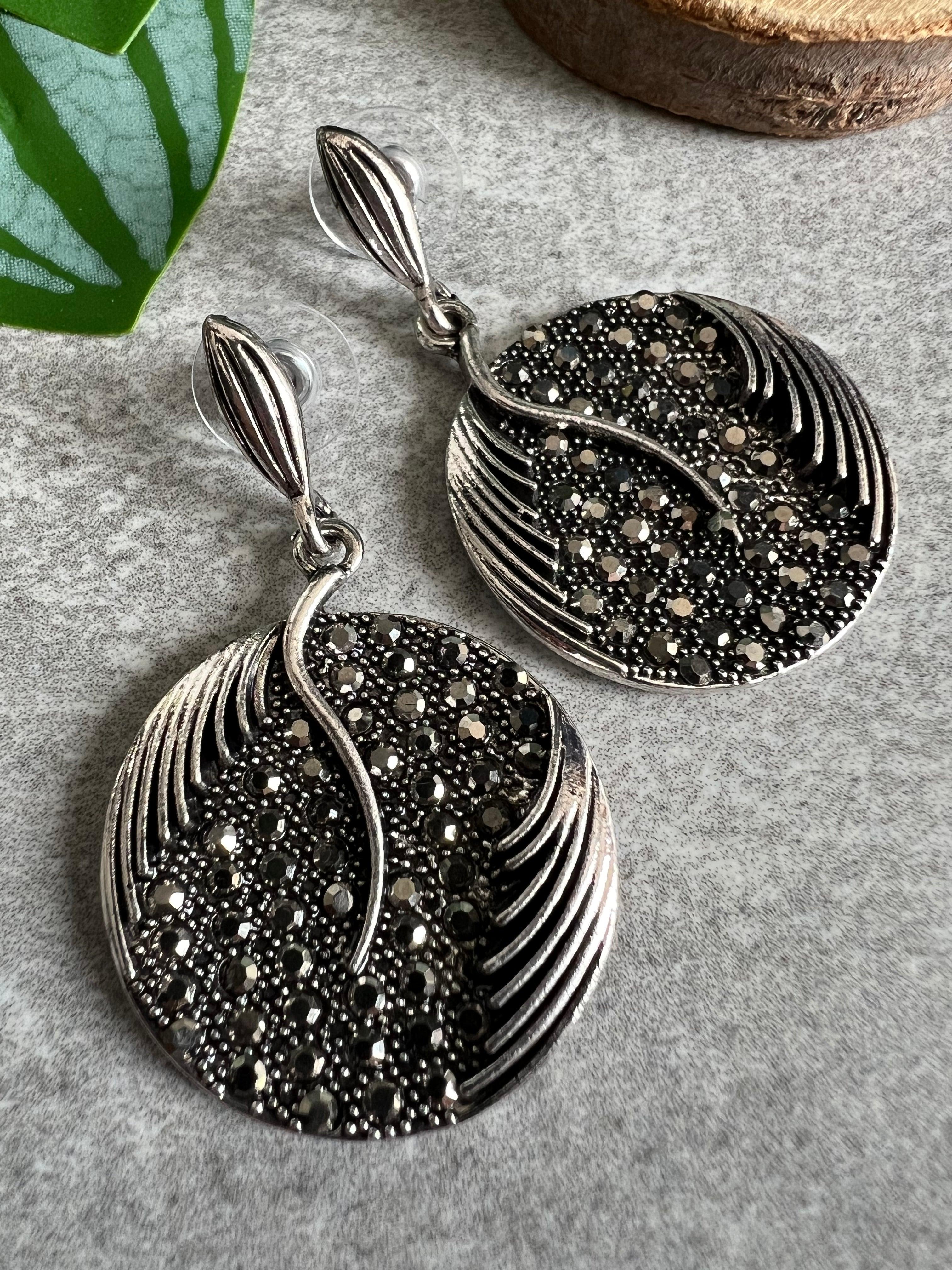 Boucles d’oreilles NOELA ronds argent vieilli - Créations Uniques