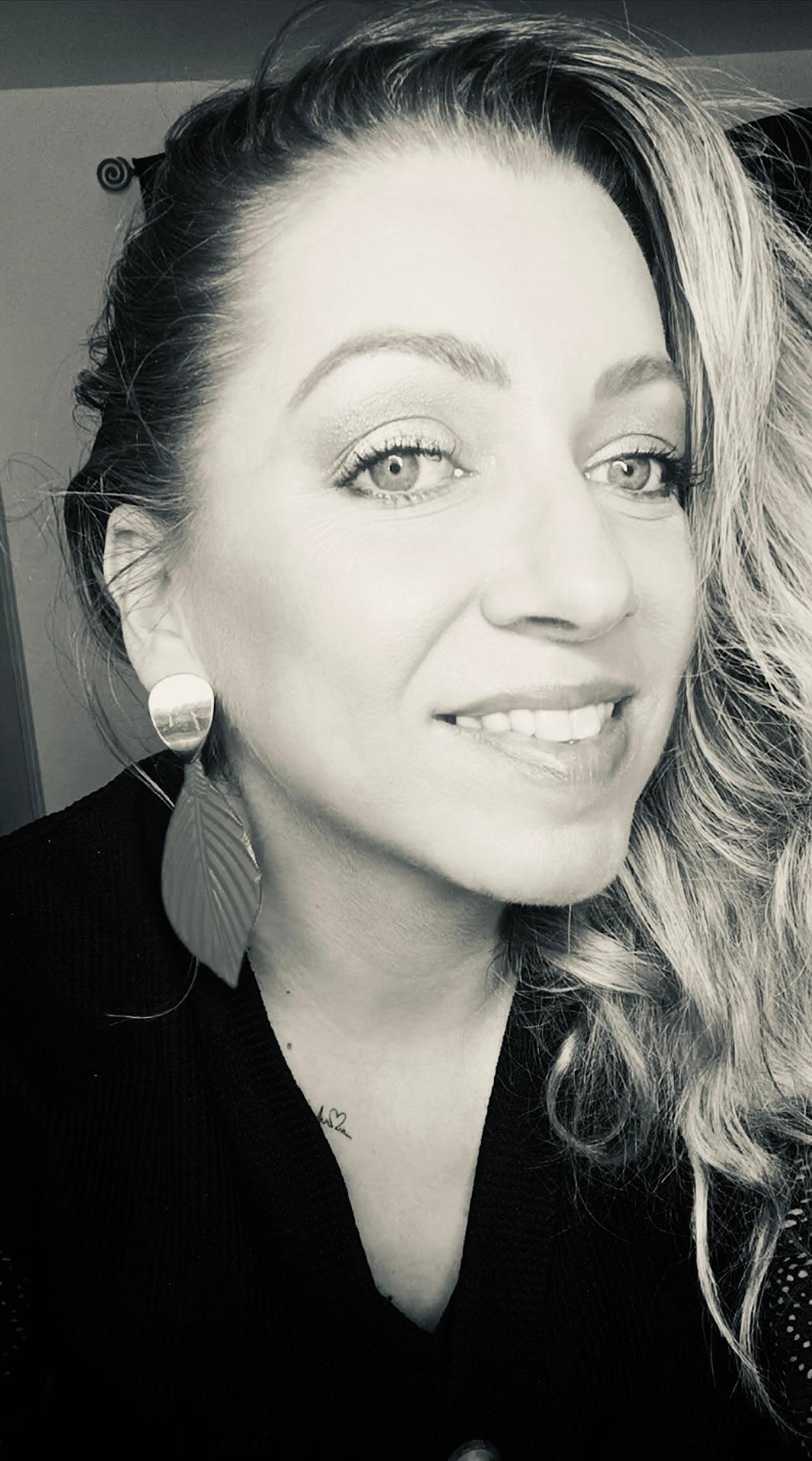 Boucles d’oreilles KAROL feuilles bleues - Créations Uniques