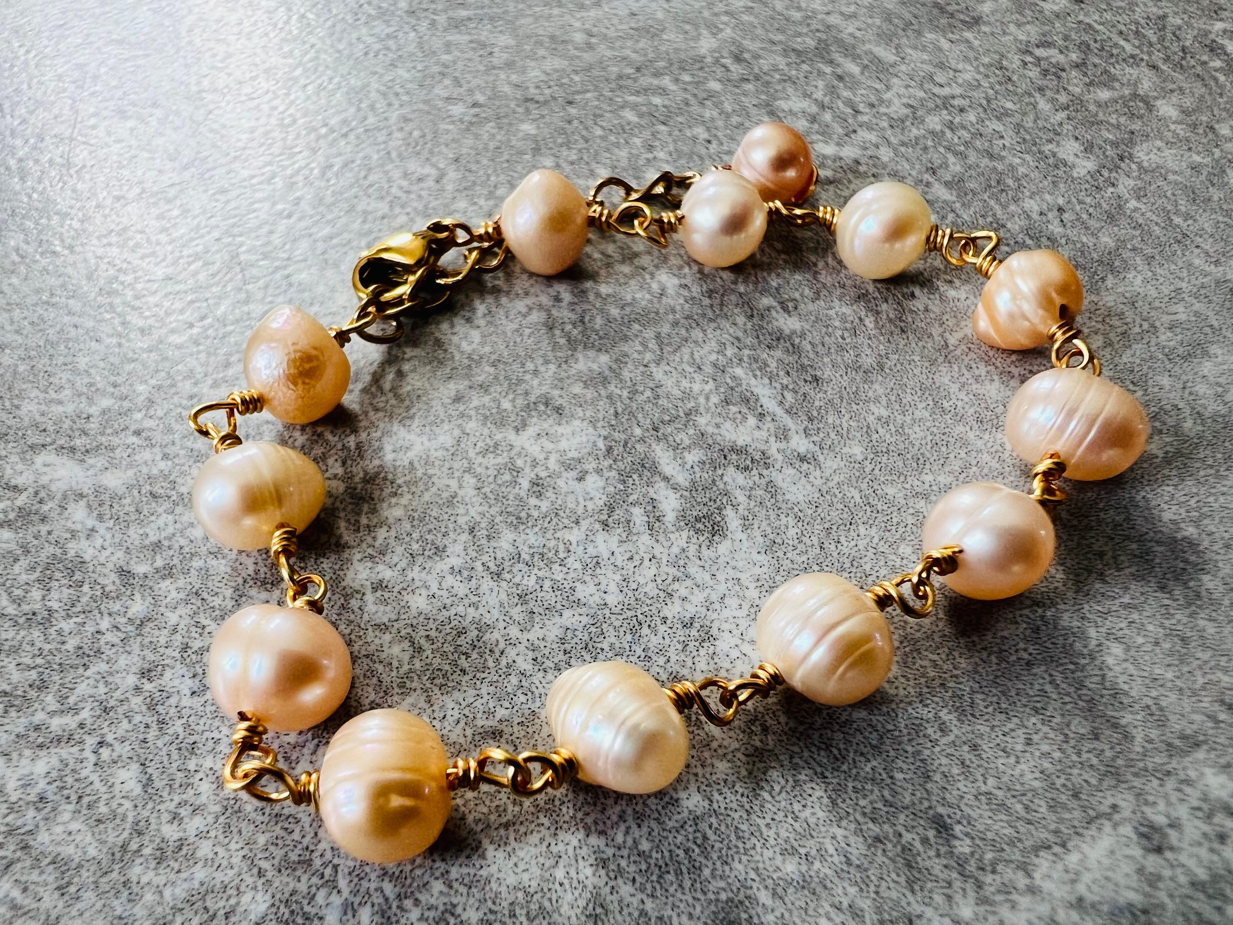 Bracelet HELIANE perles eau douce - Créations Uniques