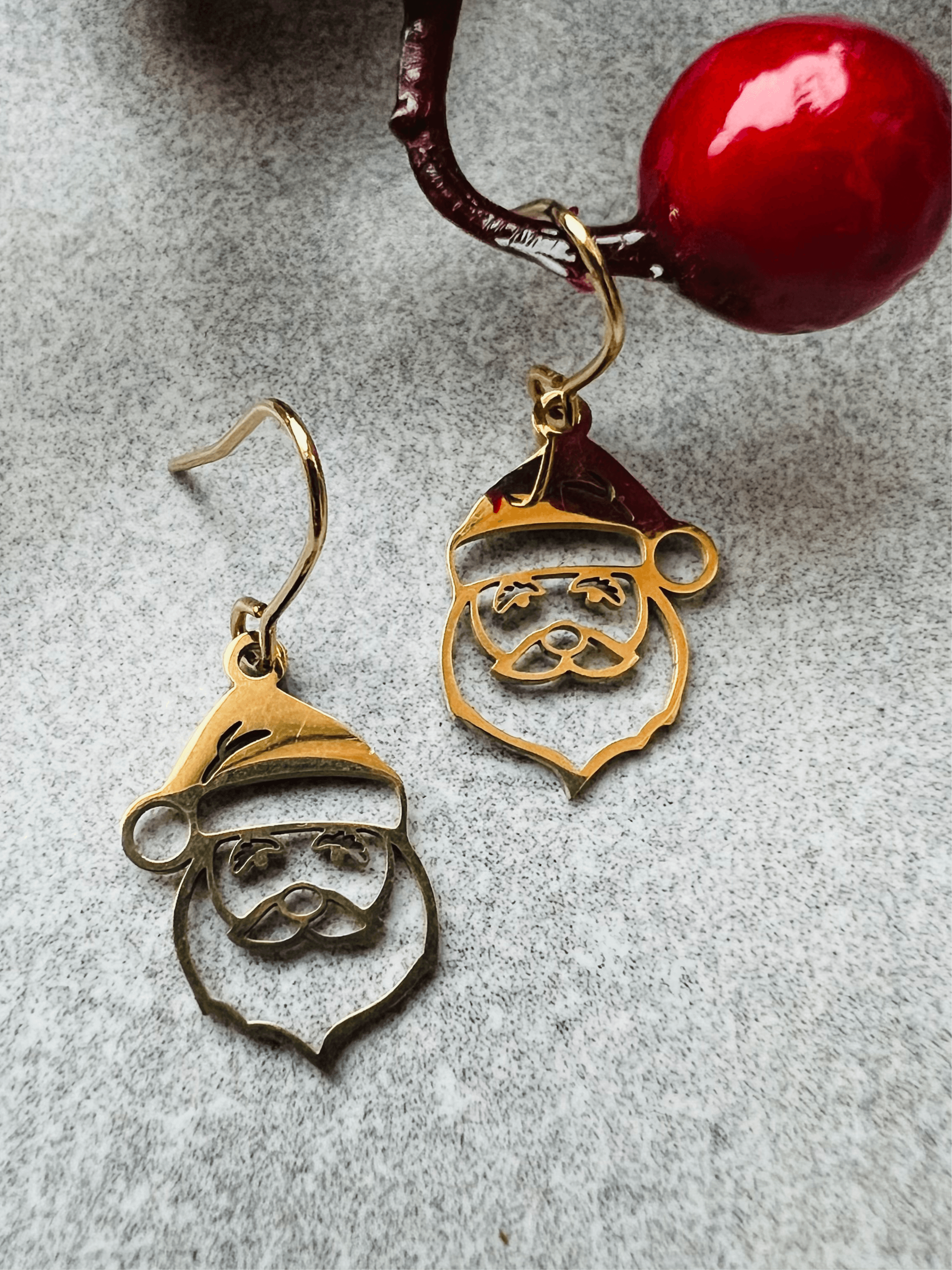 Boucles d’oreilles Père Noël - Créations Uniques - Créations Uniques