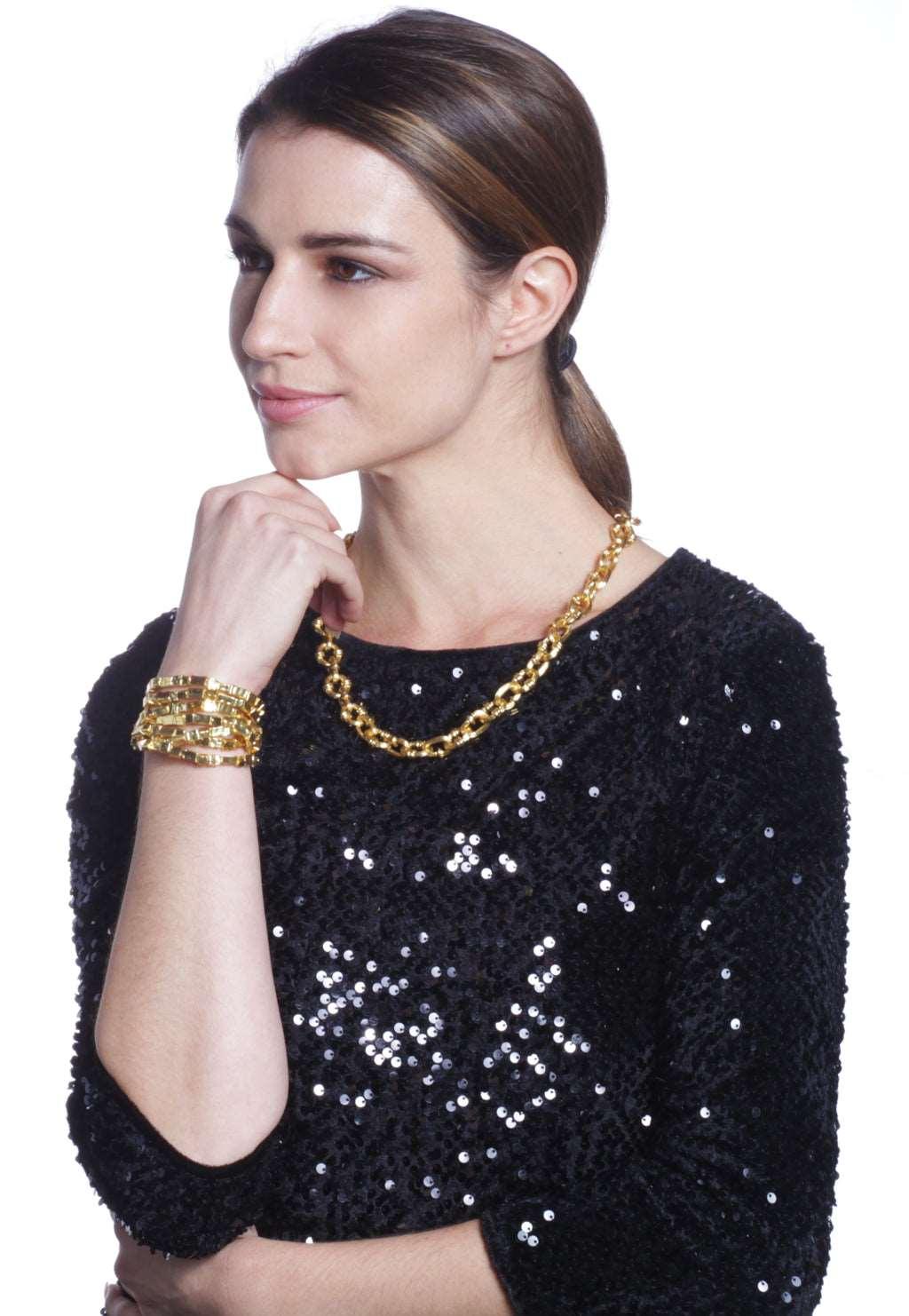 B50026 Bracelet perles allongées - Karine Sultan - Créations Uniques