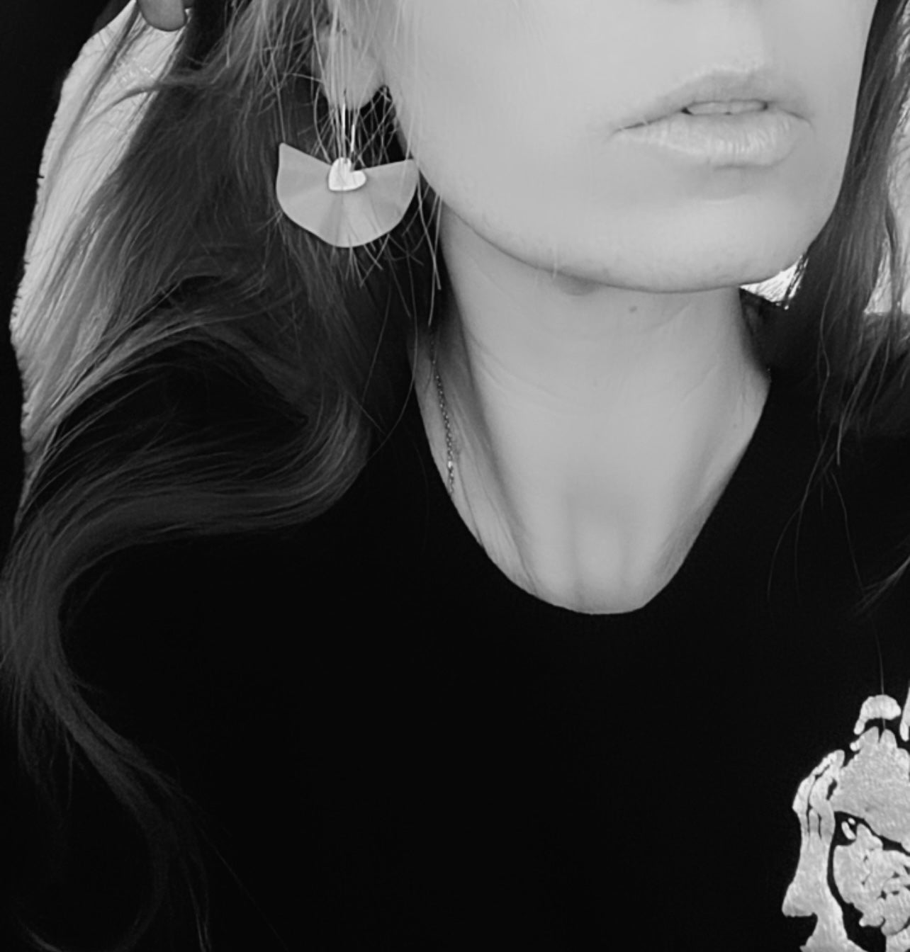 Boucles d’oreilles SELENE éventails beiges - Créations Uniques - Créations Uniques