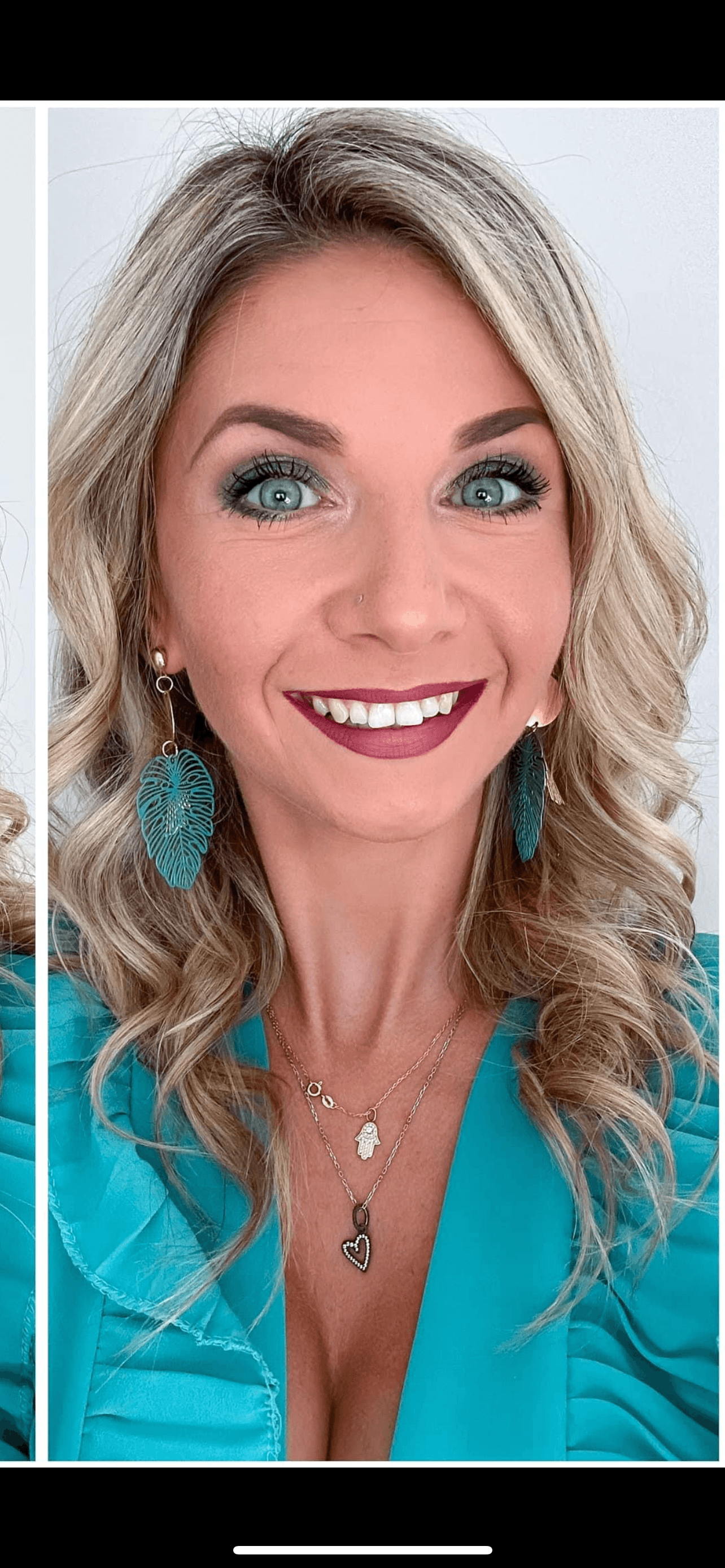 Boucles d’oreilles ADELINE style bohème, feuilles tropicales turquoise - Créations Uniques - Créations Uniques