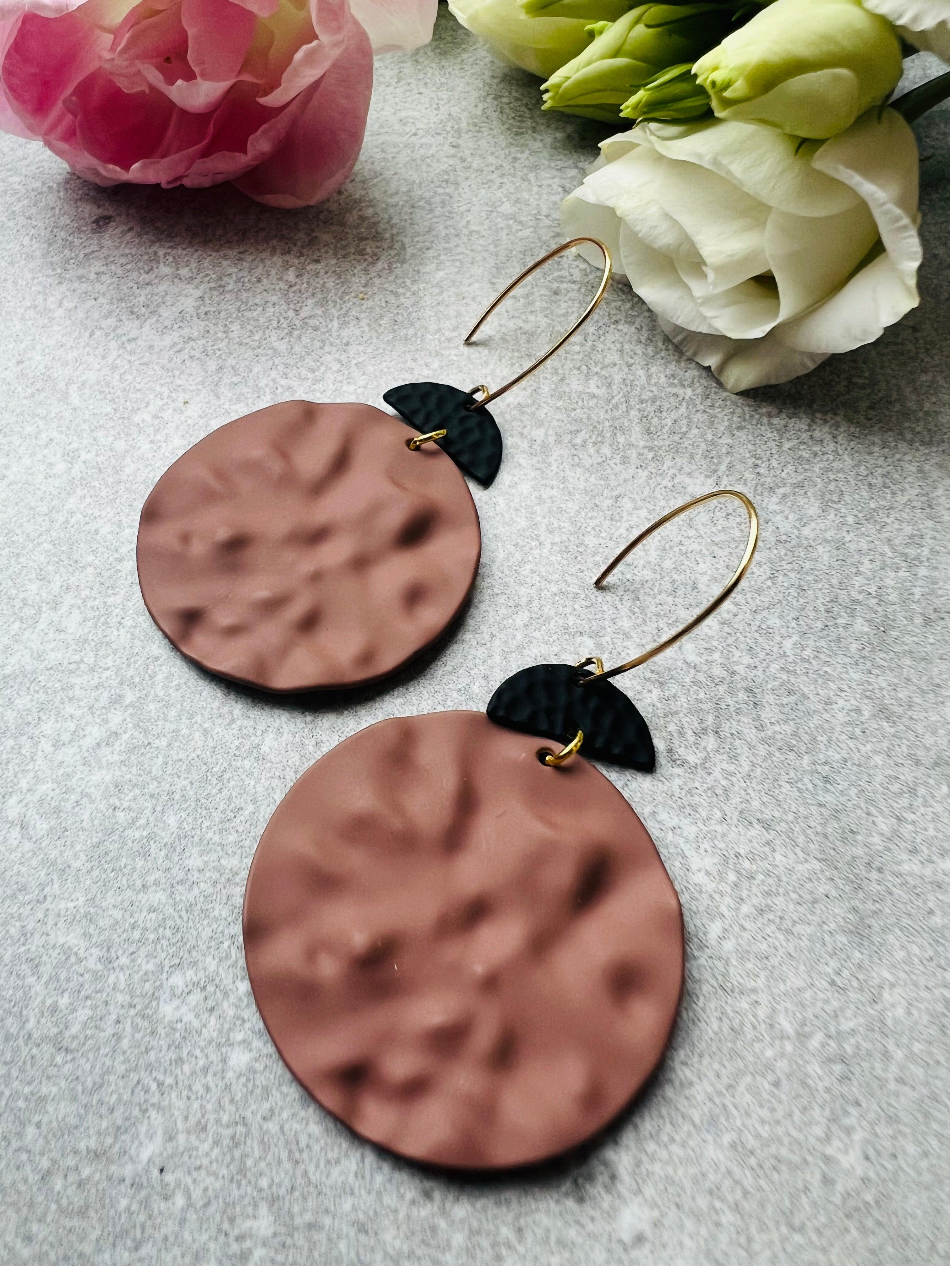 Boucles d’oreilles LENA terre cuite - Créations Uniques - Créations Uniques